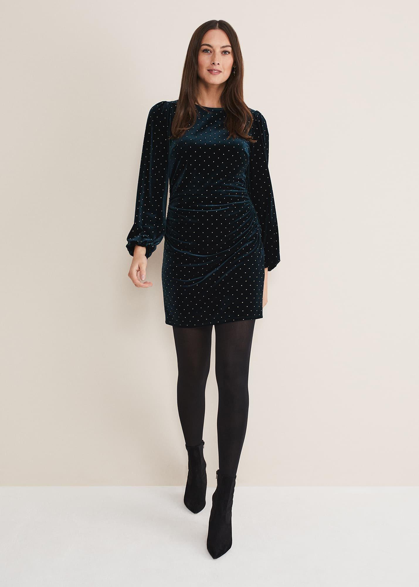 Adele Studded Velvet Dress