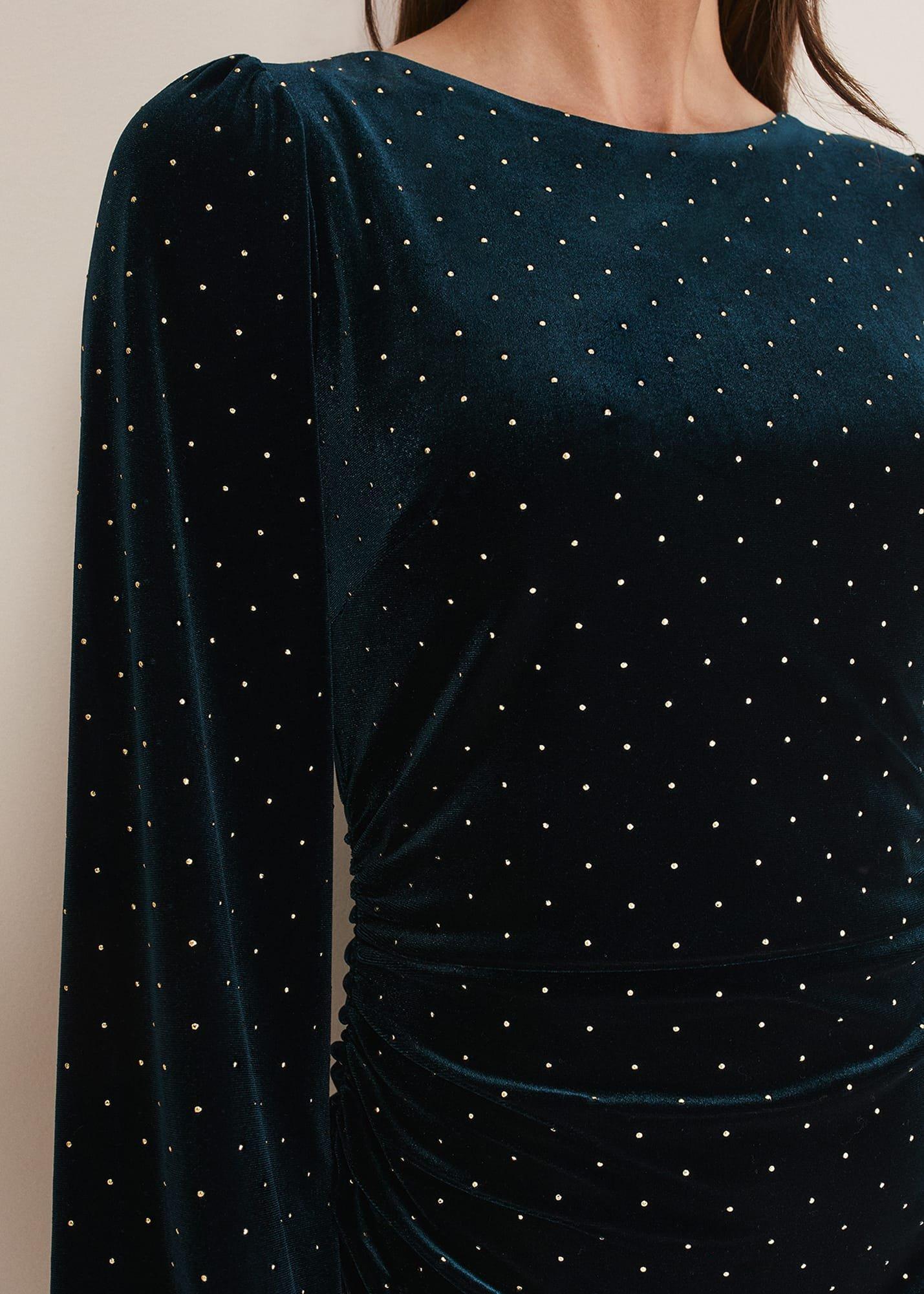 Adele Studded Velvet Dress
