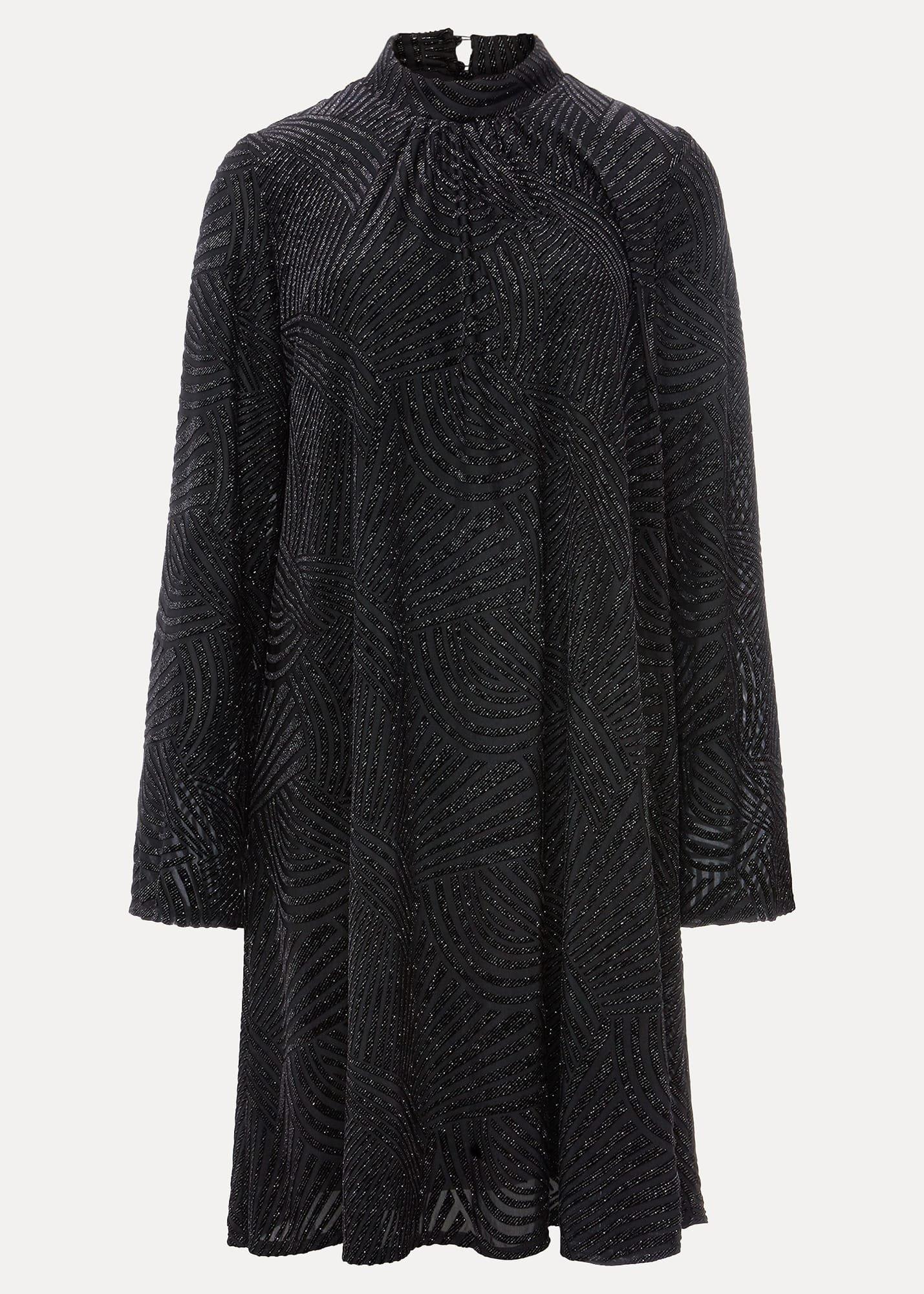 Kirsta Flock Velvet Swing Dress