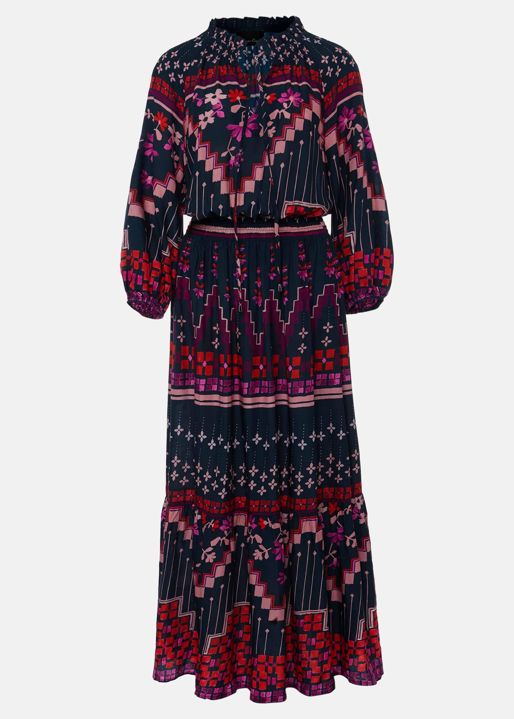 Asa Tile Print Midaxi Dress