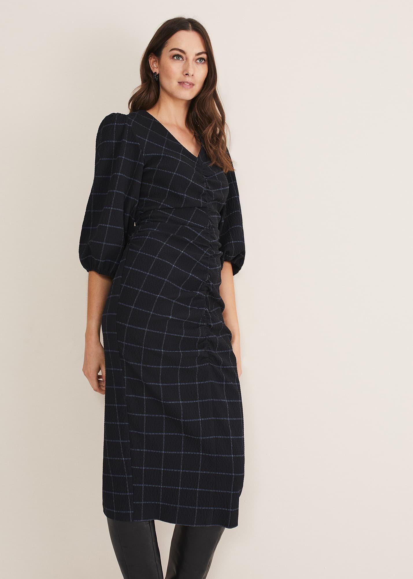 addison-check-ruched-dress