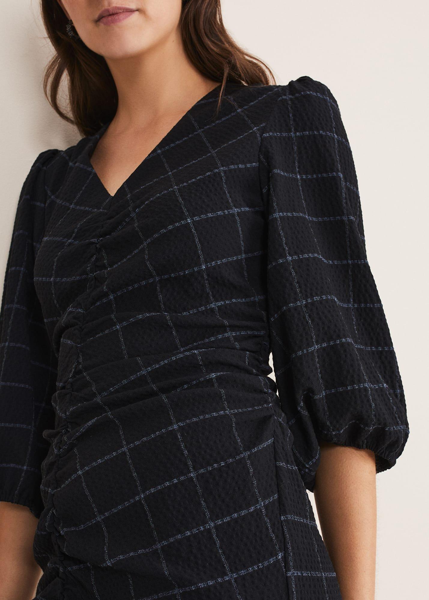 addison-check-ruched-dress