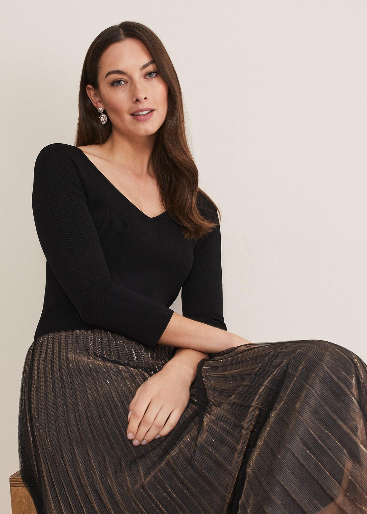 Rayen Pleated Mesh Skirt Dress