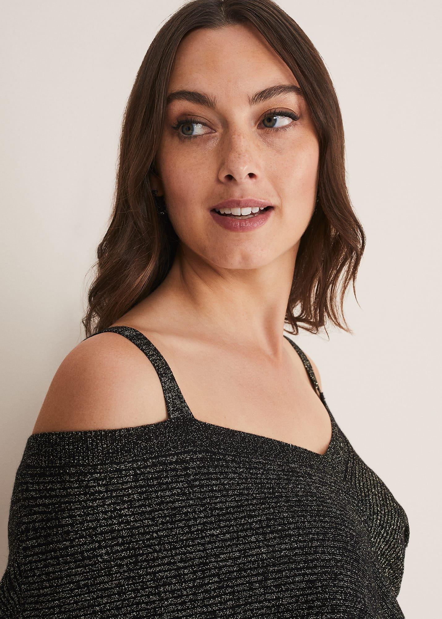 Florin Fitted Lurex Column Dress