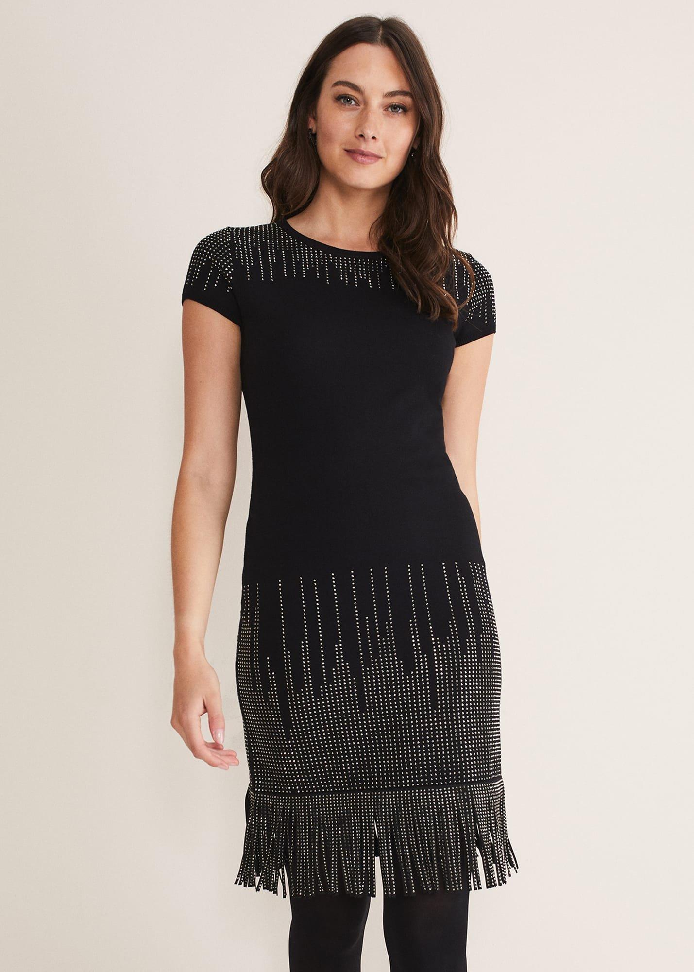 Florie Fringe Knitted Dress