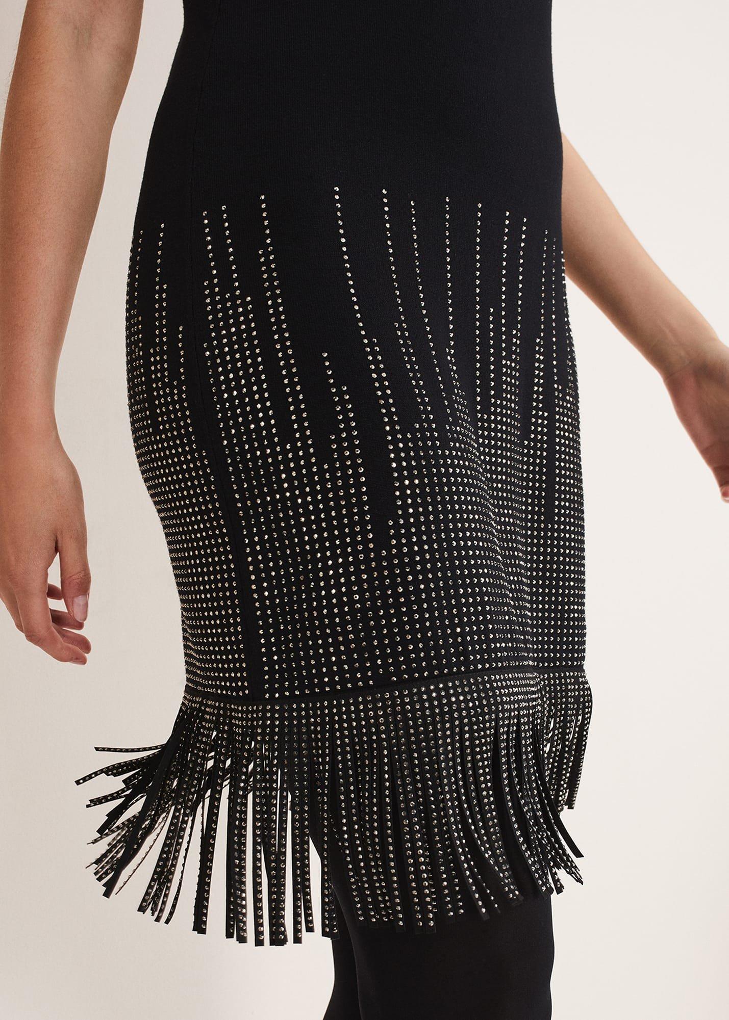 Florie Fringe Knitted Dress