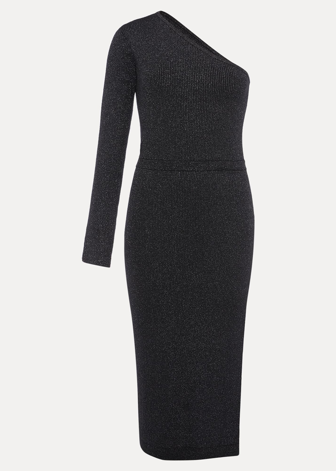 Zemira One Shoulder Lurex Knitted Dress