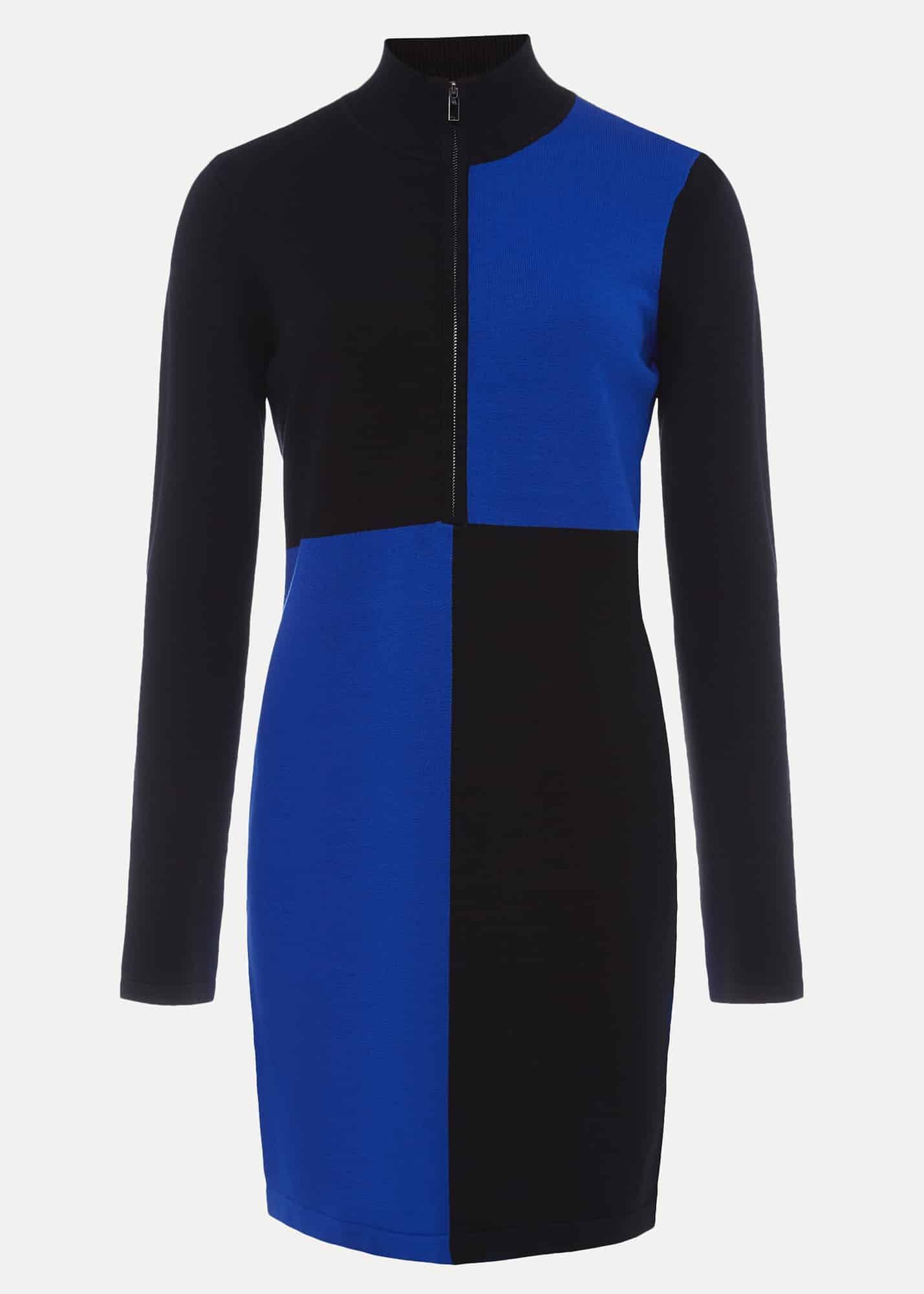 Arden Zip Detail Colour Block Knit Dress