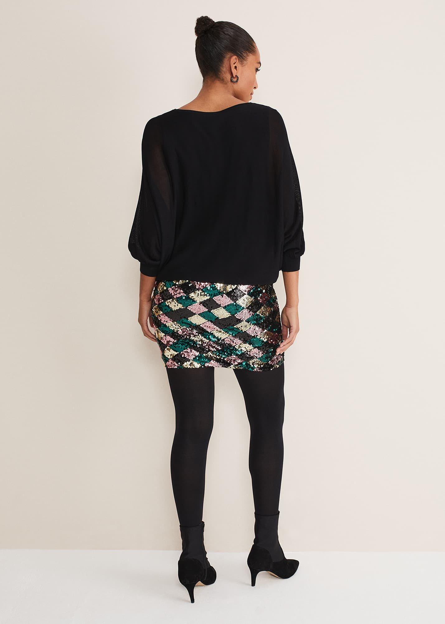 Geonna Sequin Harlequin Mini Dress