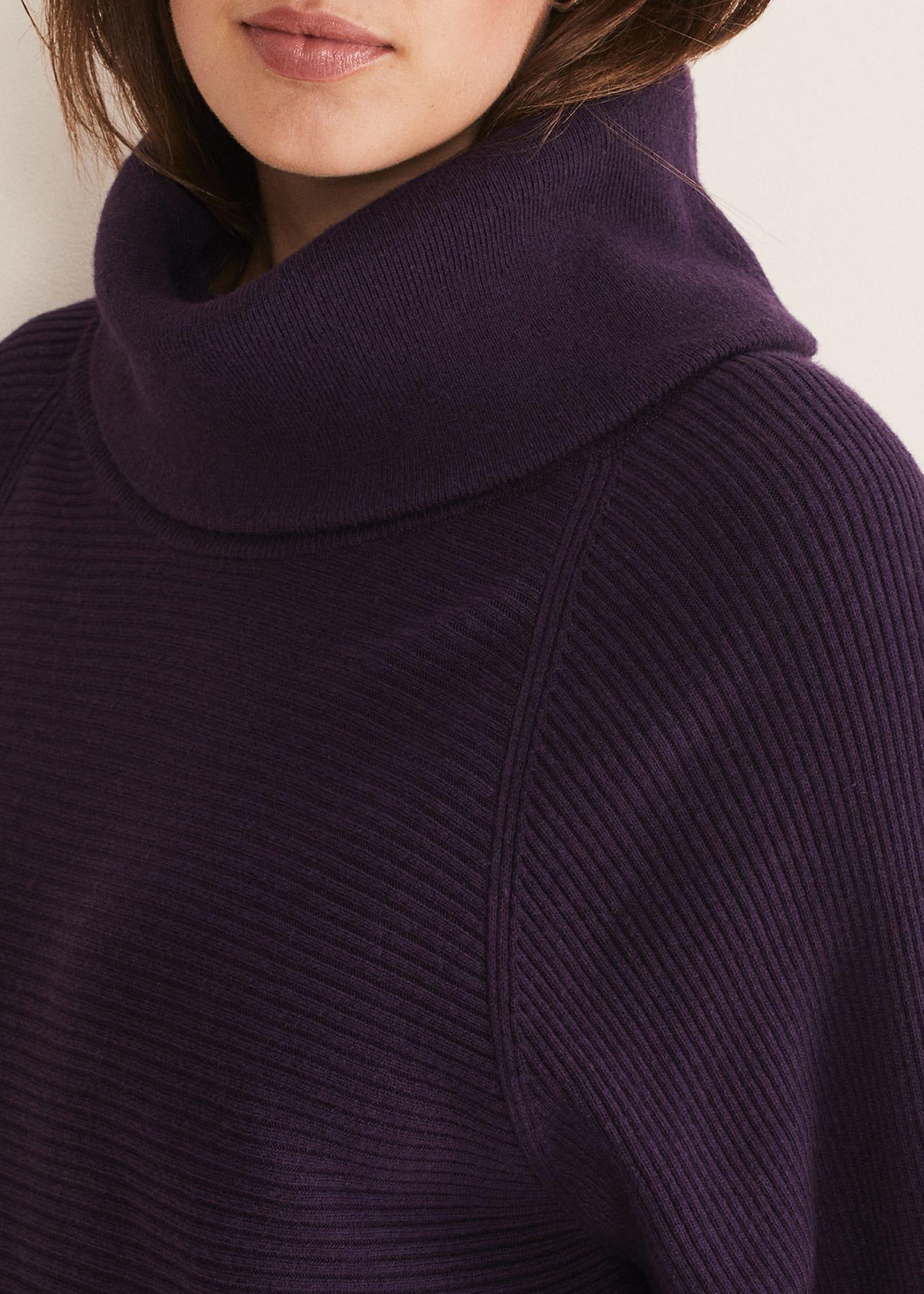 Erma Rippled Cowl Neck Knit Dress