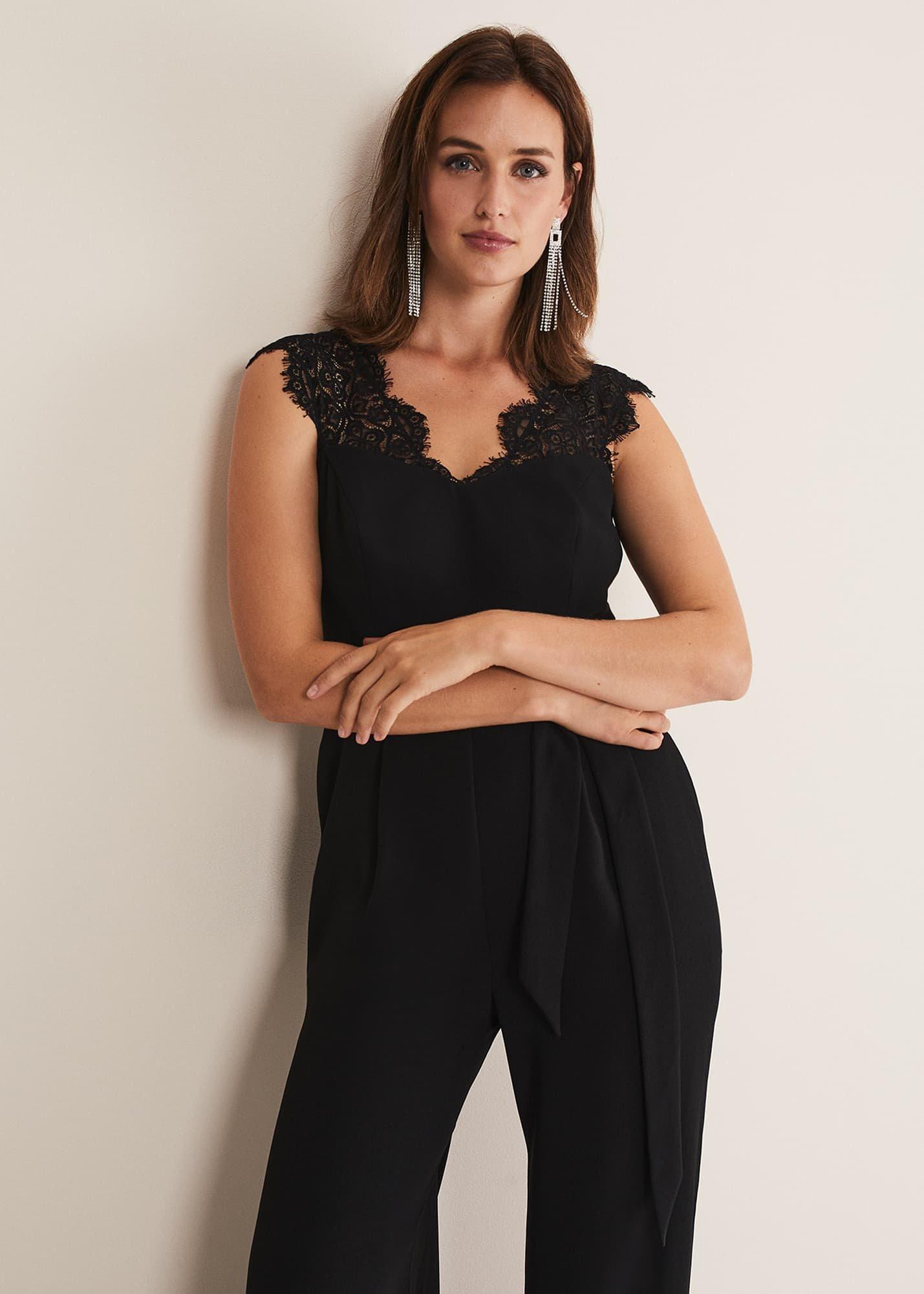Lia Sleeveless Lace Detail Jumpsuit