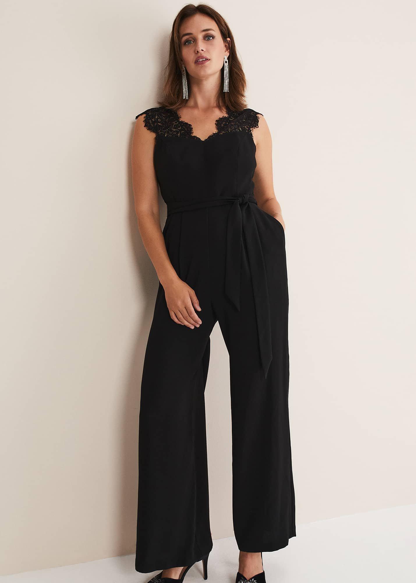 Lia Sleeveless Lace Detail Jumpsuit
