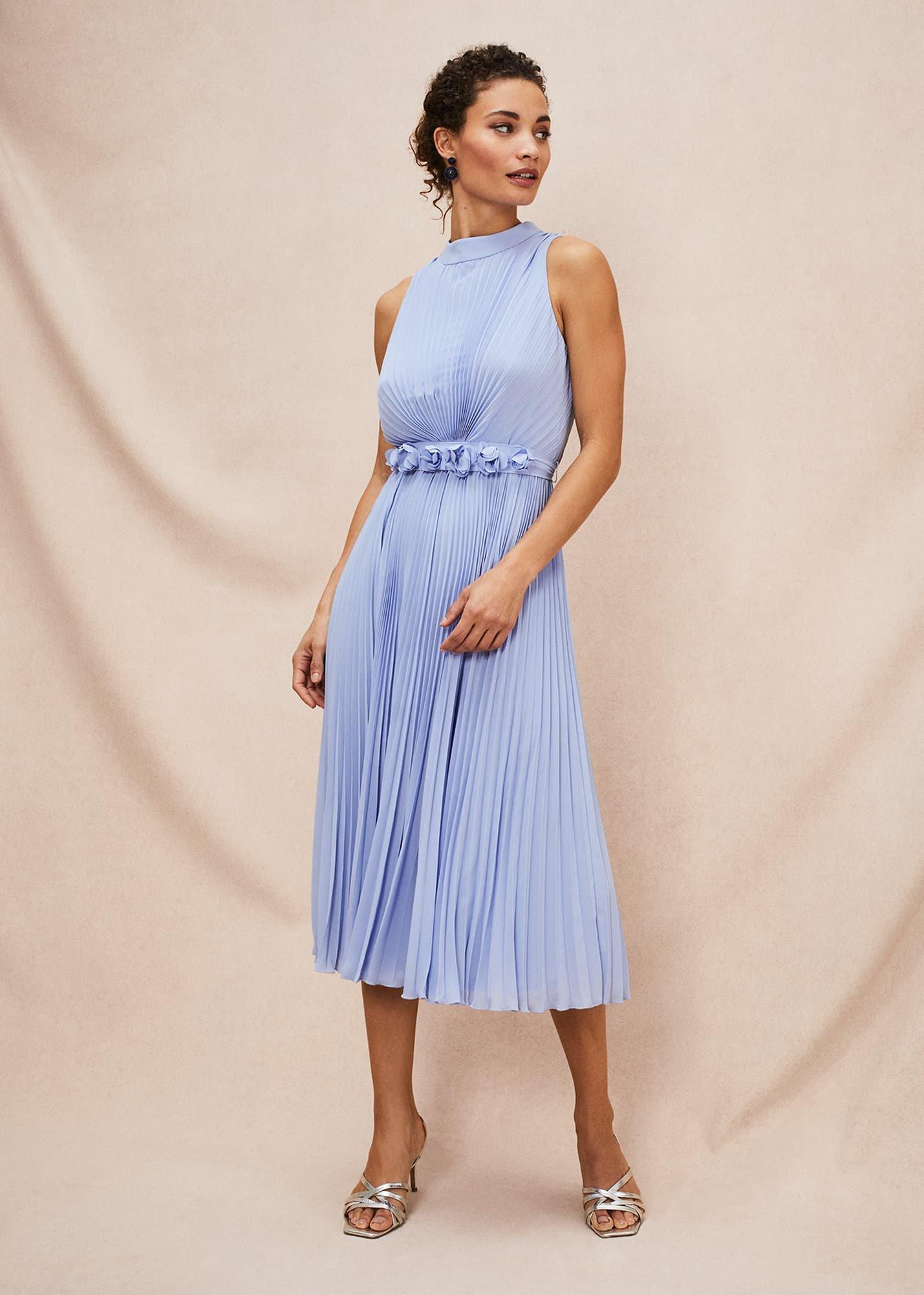 Simara Pleated Midi Dress