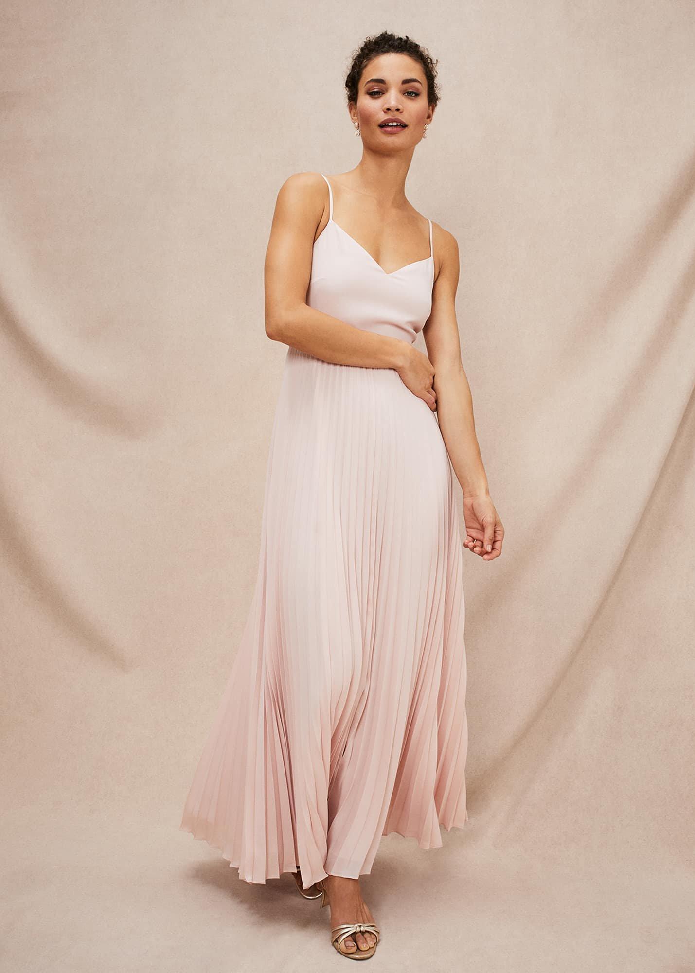 Michelle Lace Pleated Maxi Dress