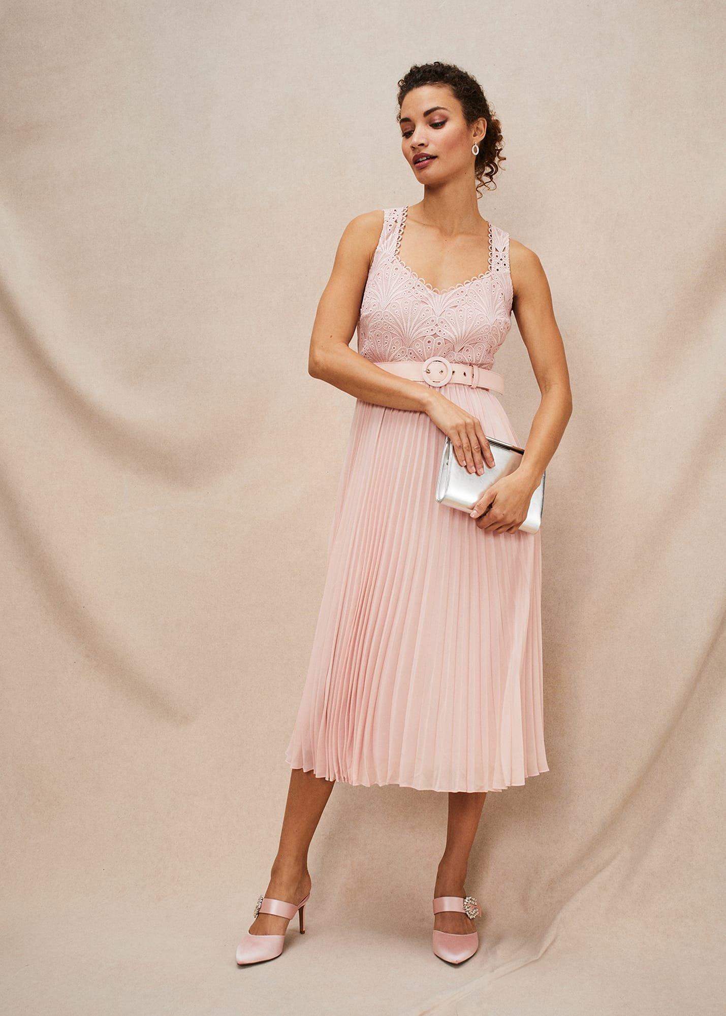 Kassidy Lace Bodice Pleat Dress