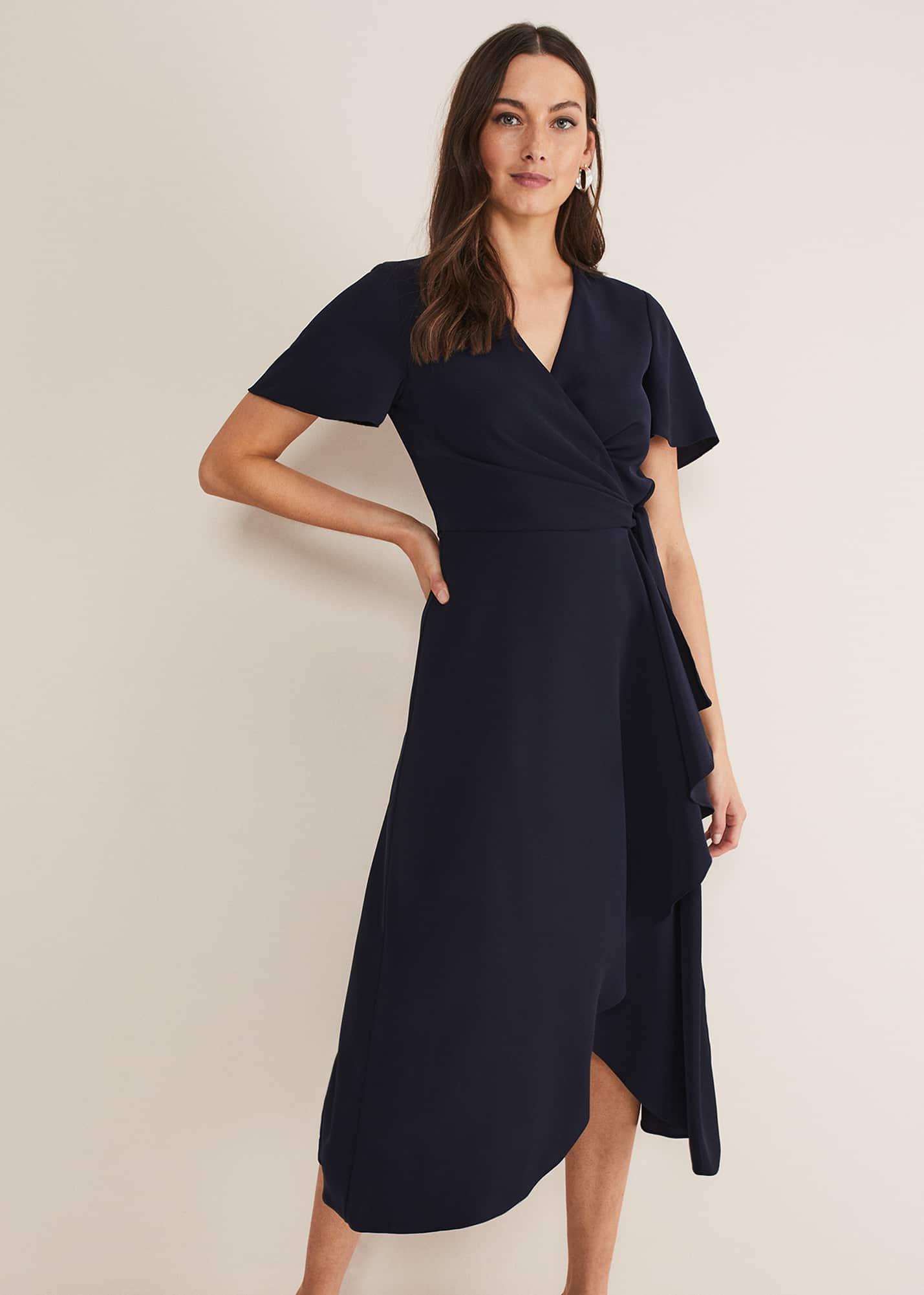Julissa Ruffle Wrap Midi Dress