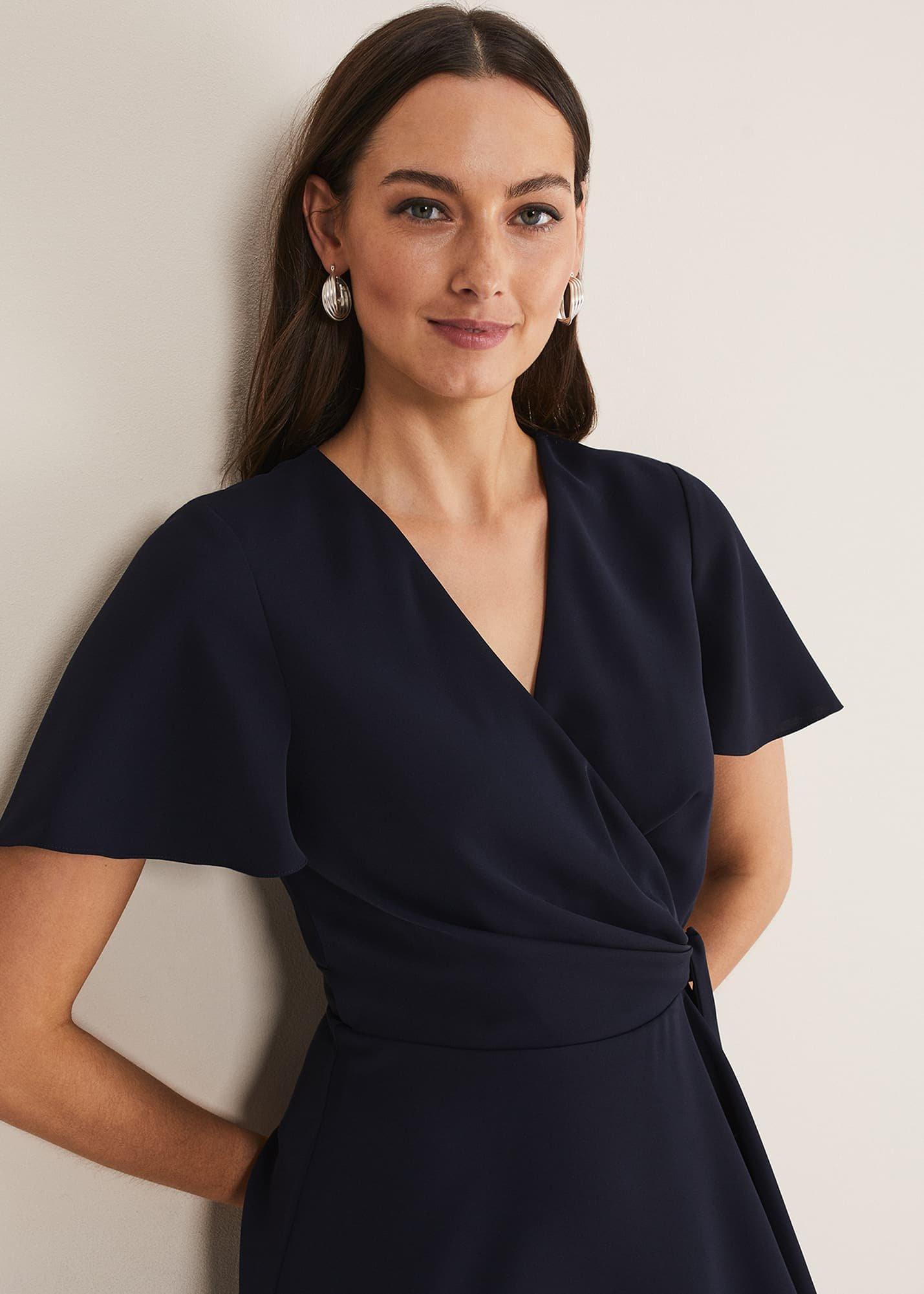 Julissa Ruffle Wrap Midi Dress
