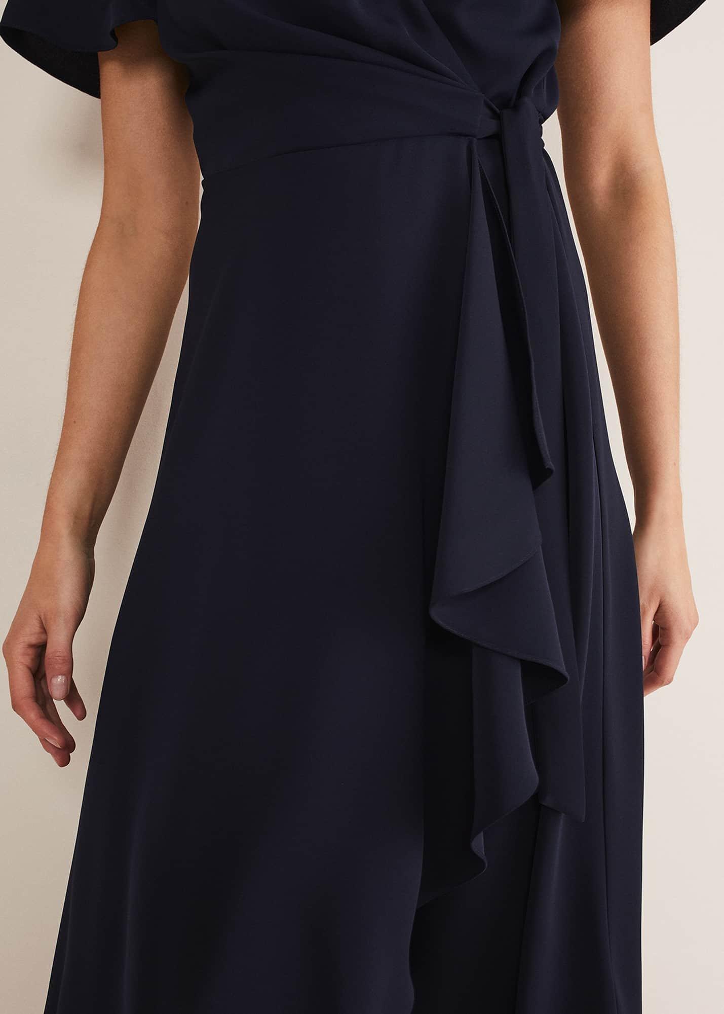 Julissa Ruffle Wrap Midi Dress