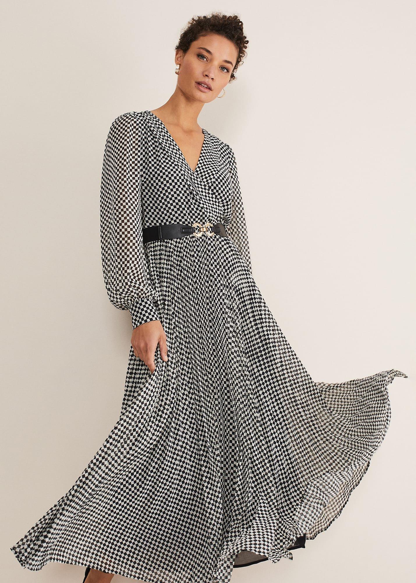 Carmen Checked Midaxi Dress