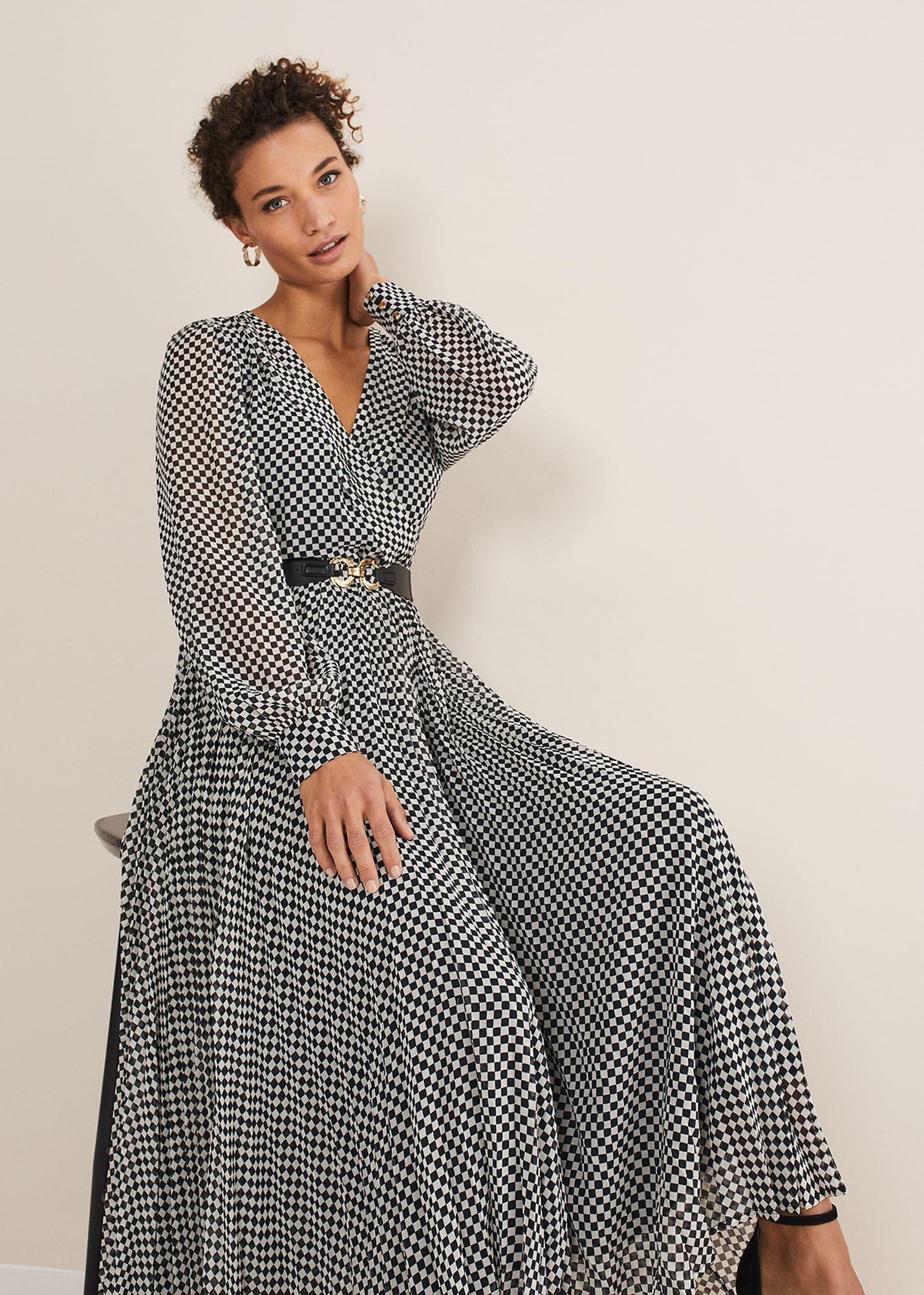 Carmen Checked Midaxi Dress