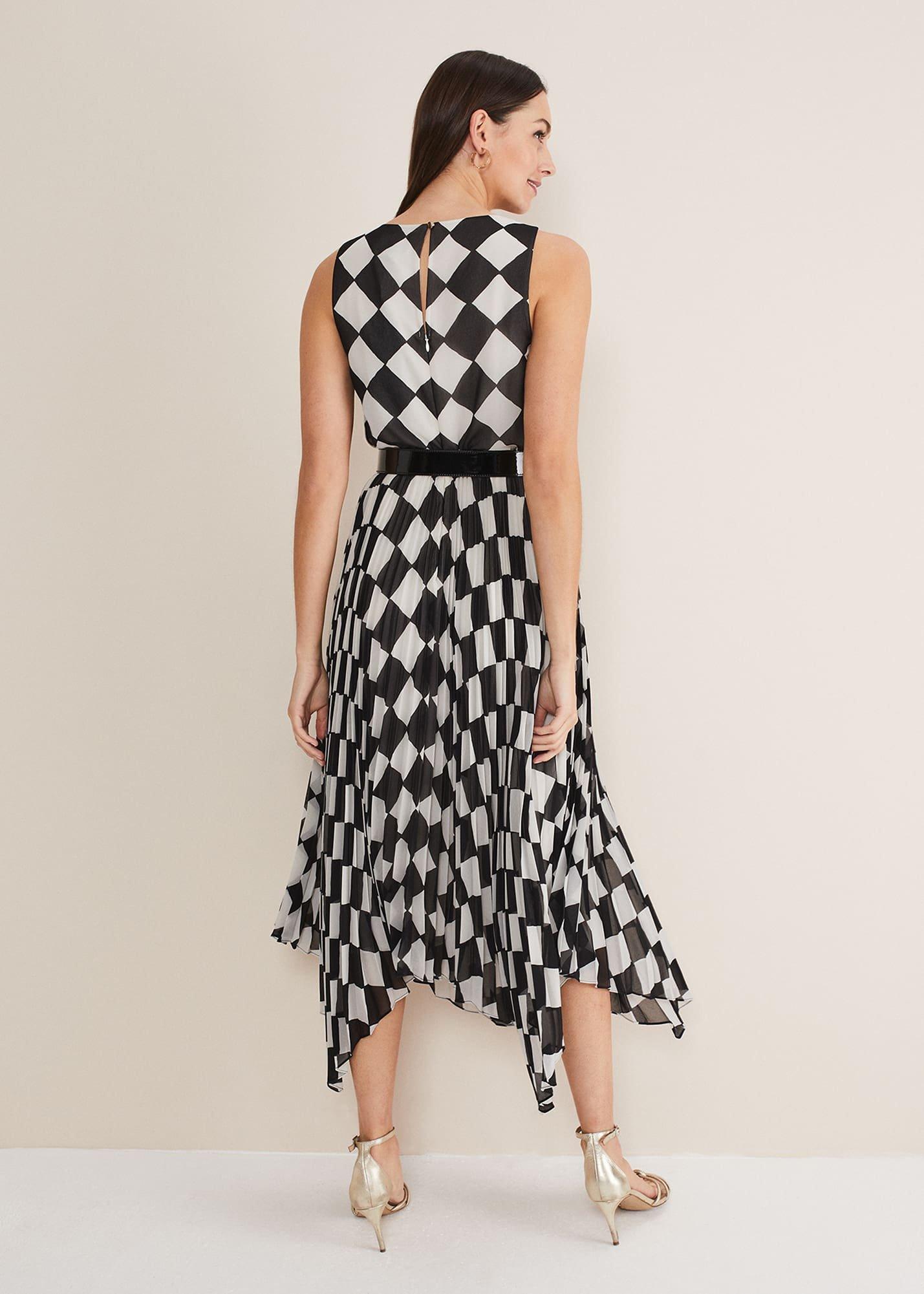 laurel-check-midi-pleat-dress