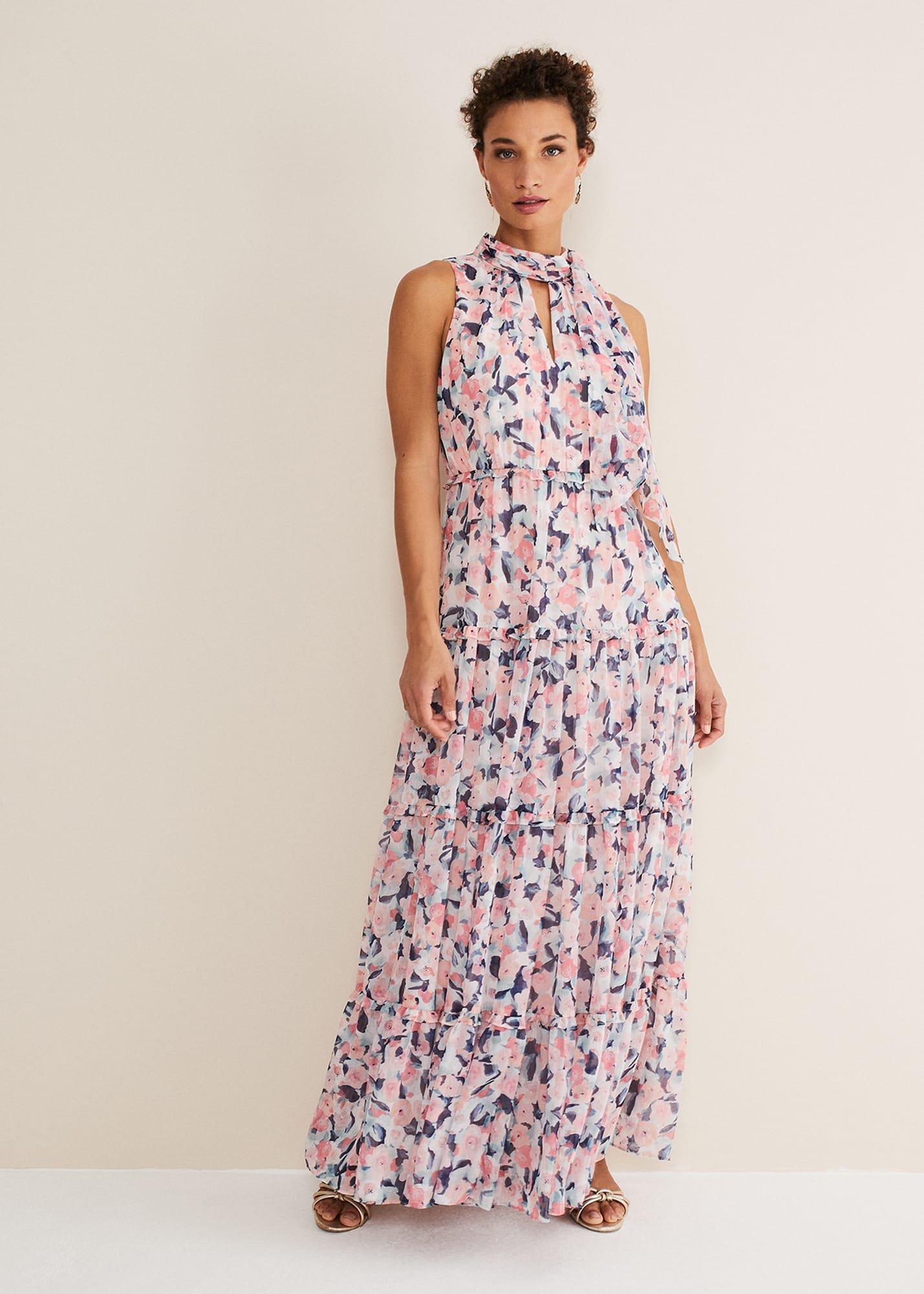 Esme Floral High Neck Maxi Dress