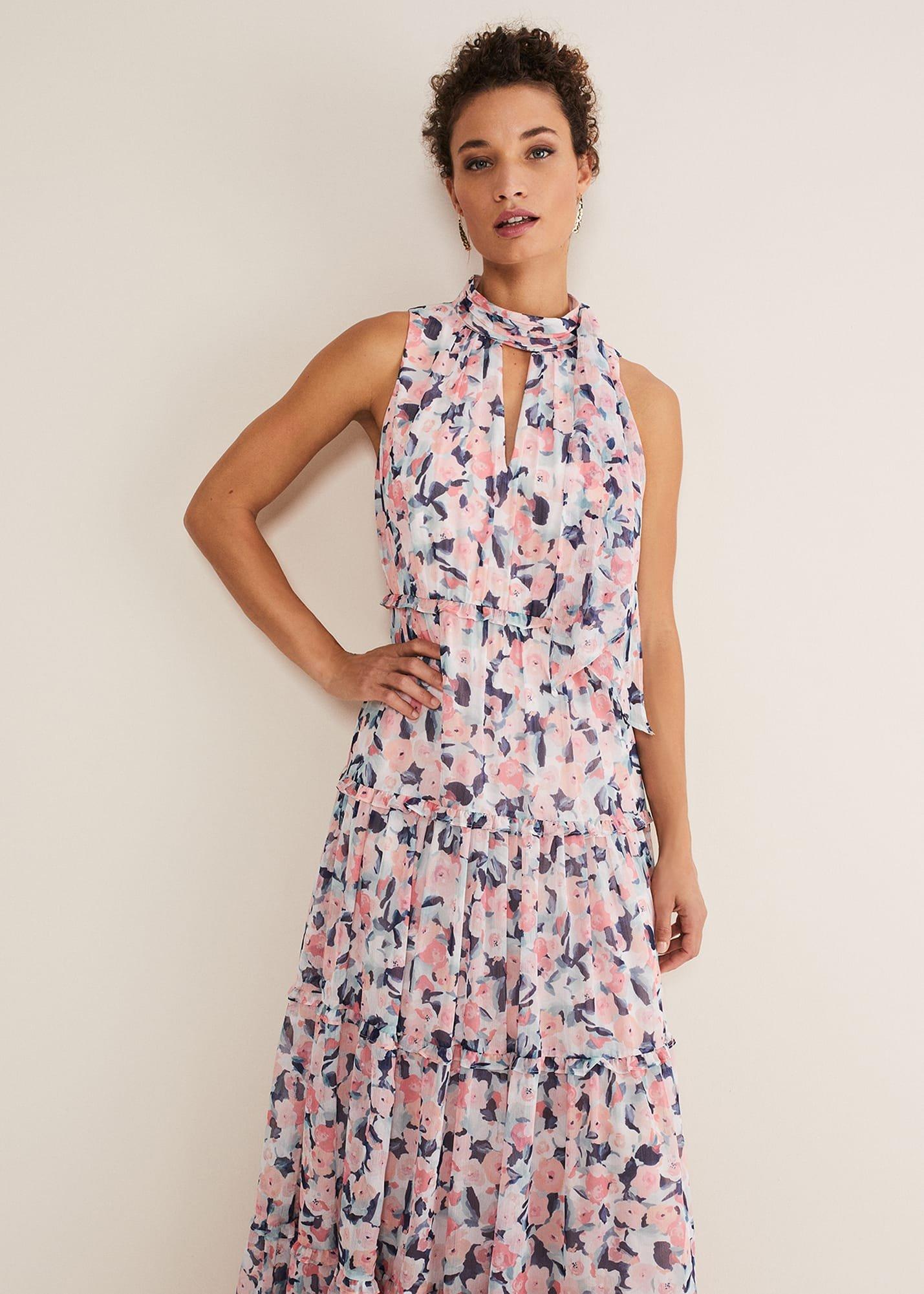 Esme Floral High Neck Maxi Dress