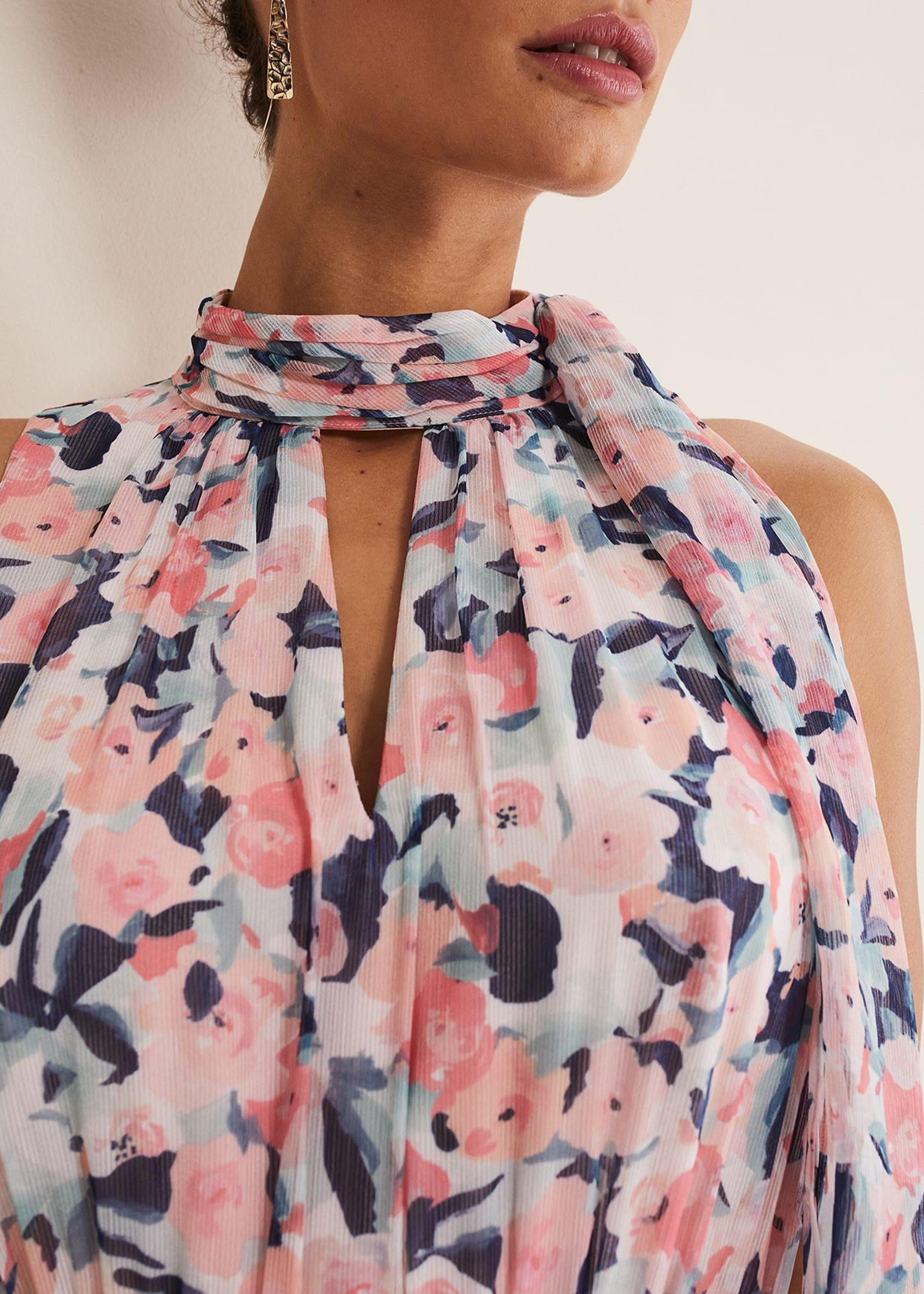 Esme Floral High Neck Maxi Dress