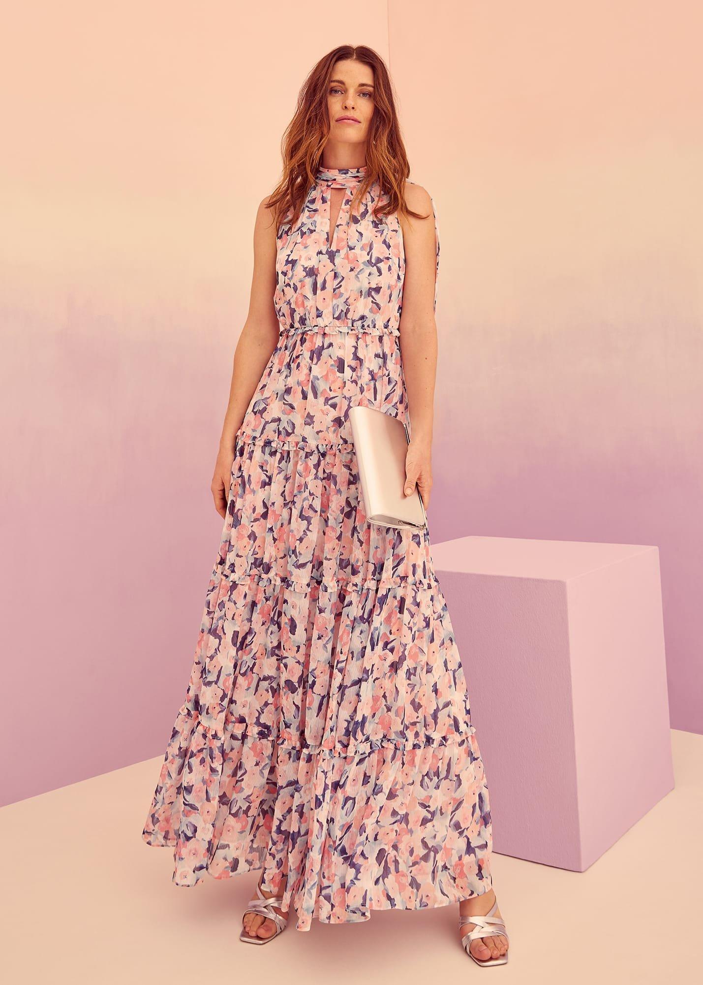 Esme Floral High Neck Maxi Dress