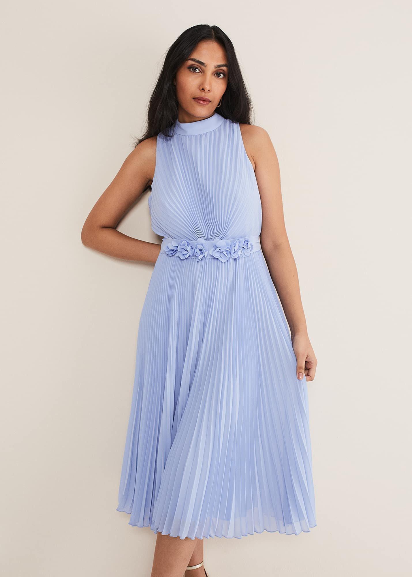 Petite Simara Pleated Midi Dress