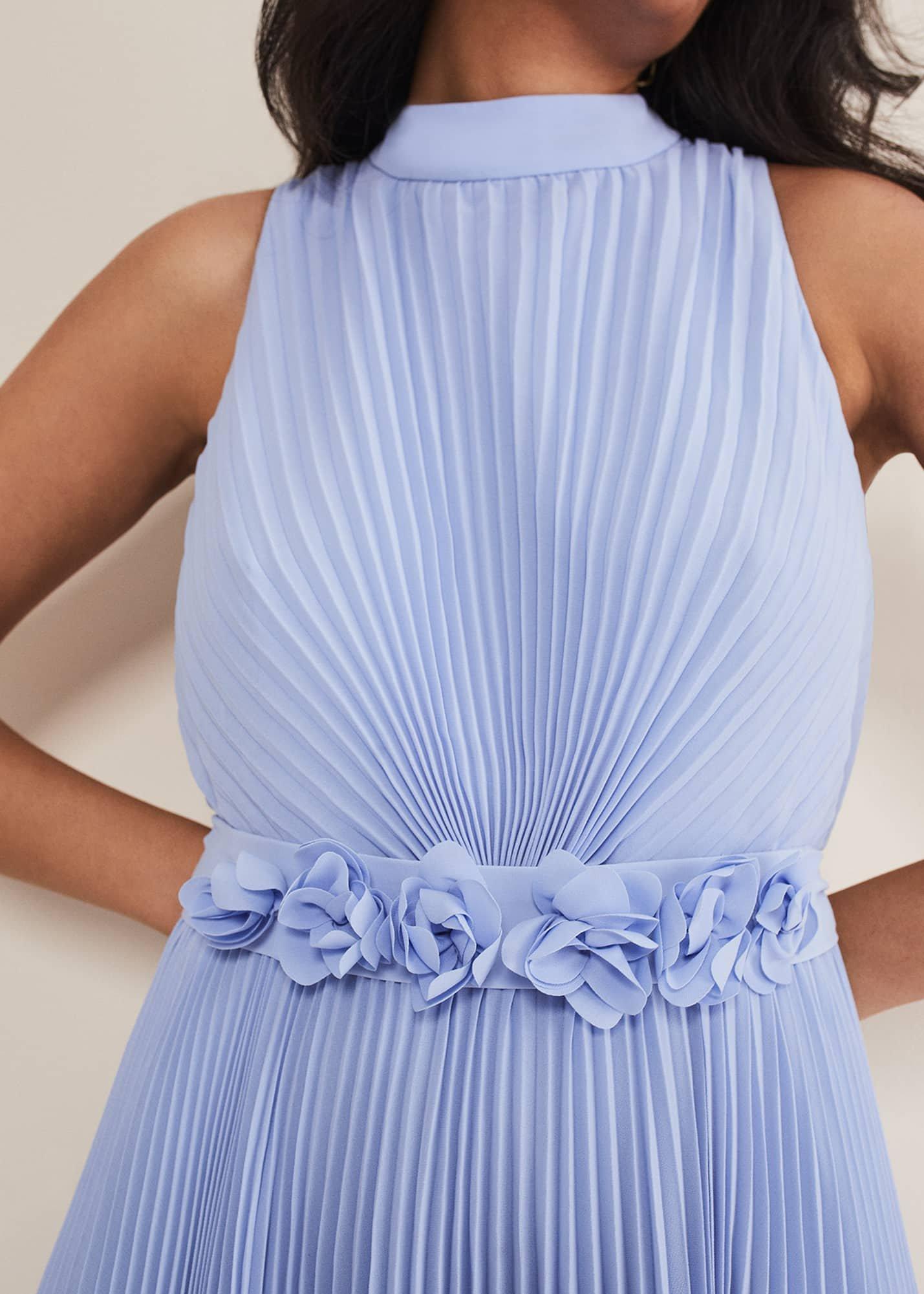 Petite Simara Pleated Midi Dress