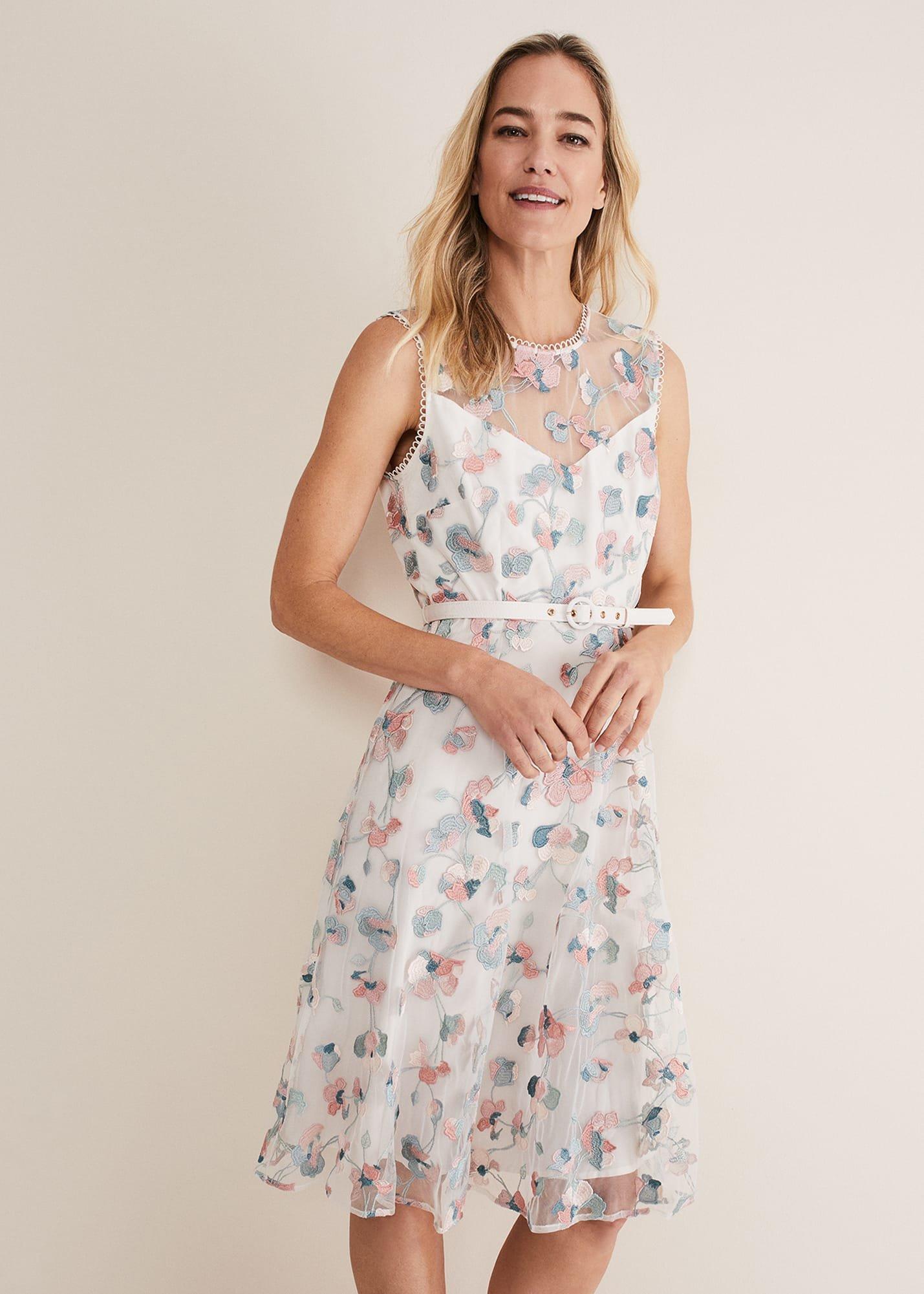 Leighton Floral Embroidered Midi Dress