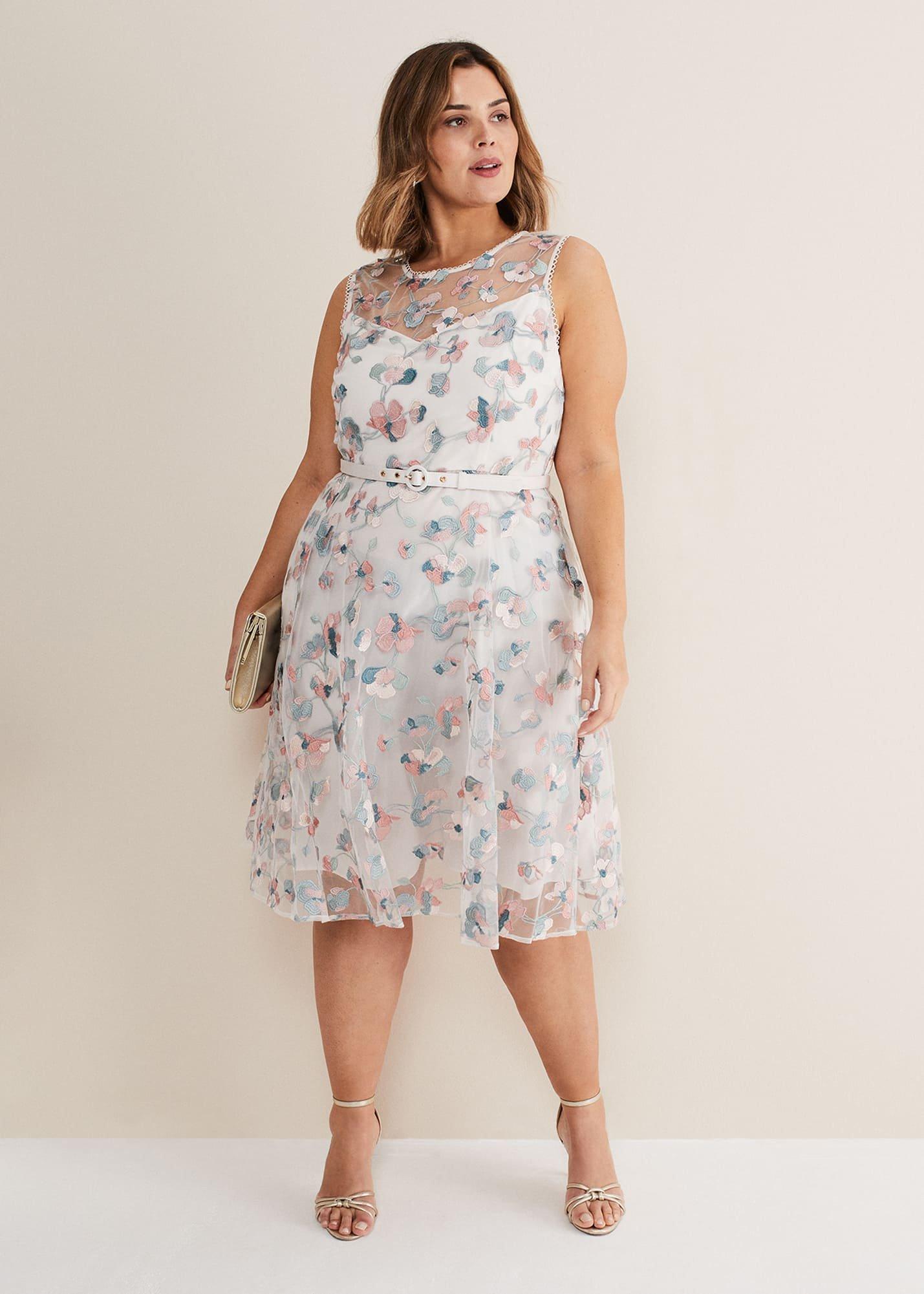 Leighton Floral Embroidered Midi Dress