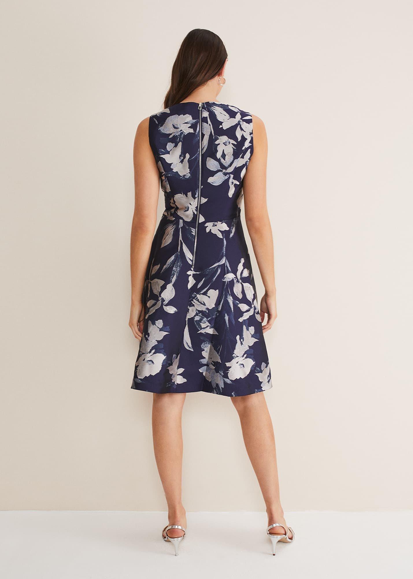 Cassy Jaquard Floral Midi Dress