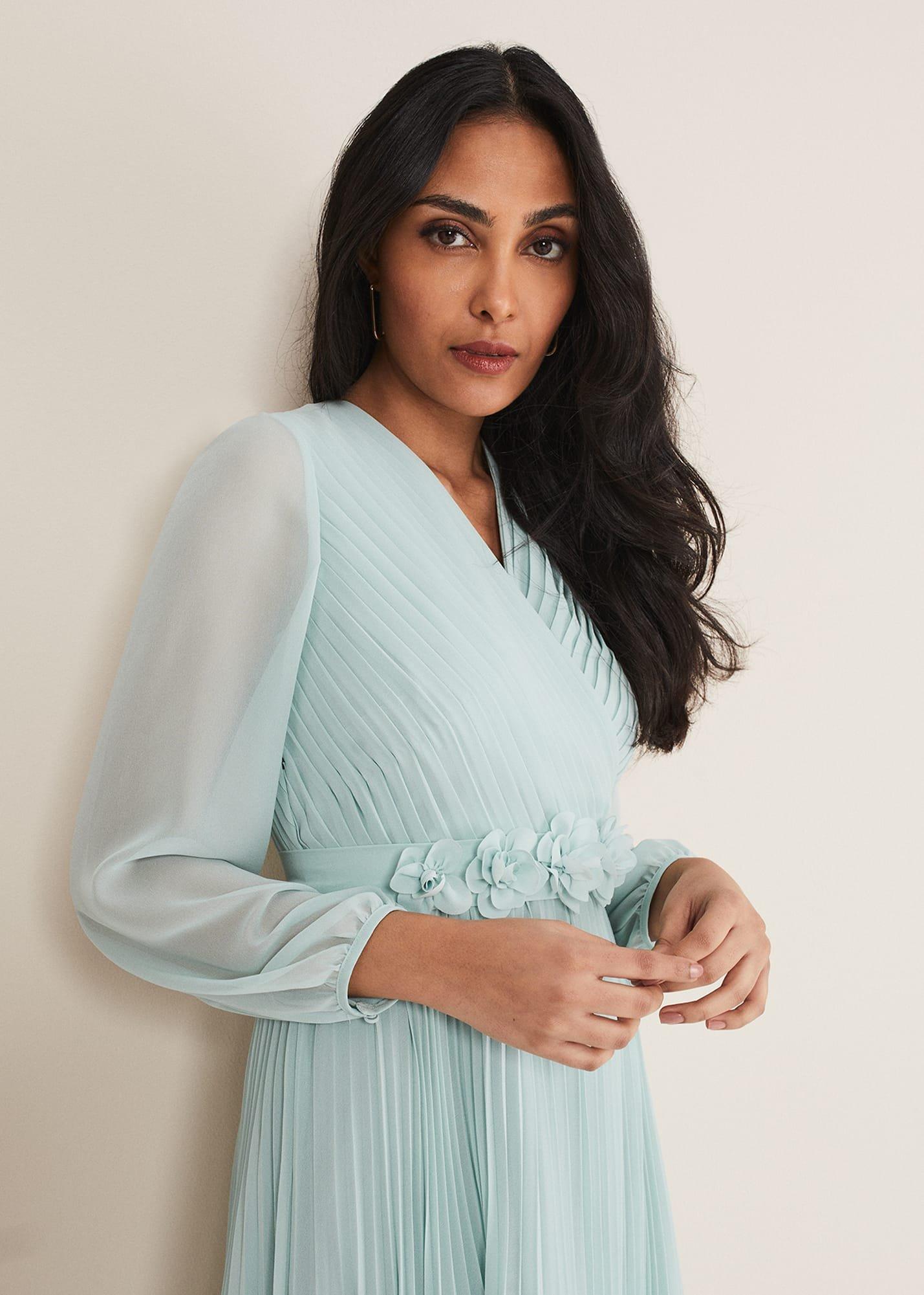 Petite Alecia Pleated Maxi Dress