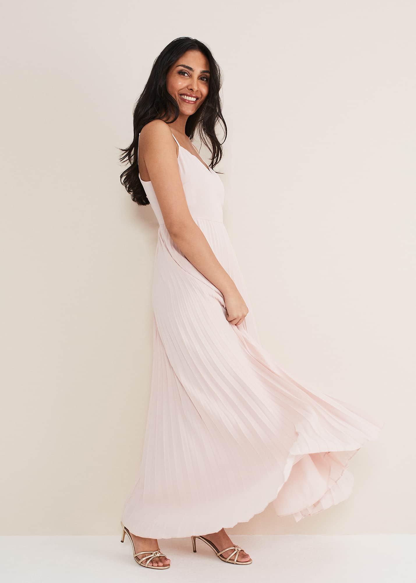 Petite Michelle Lace Pleated Maxi Dress