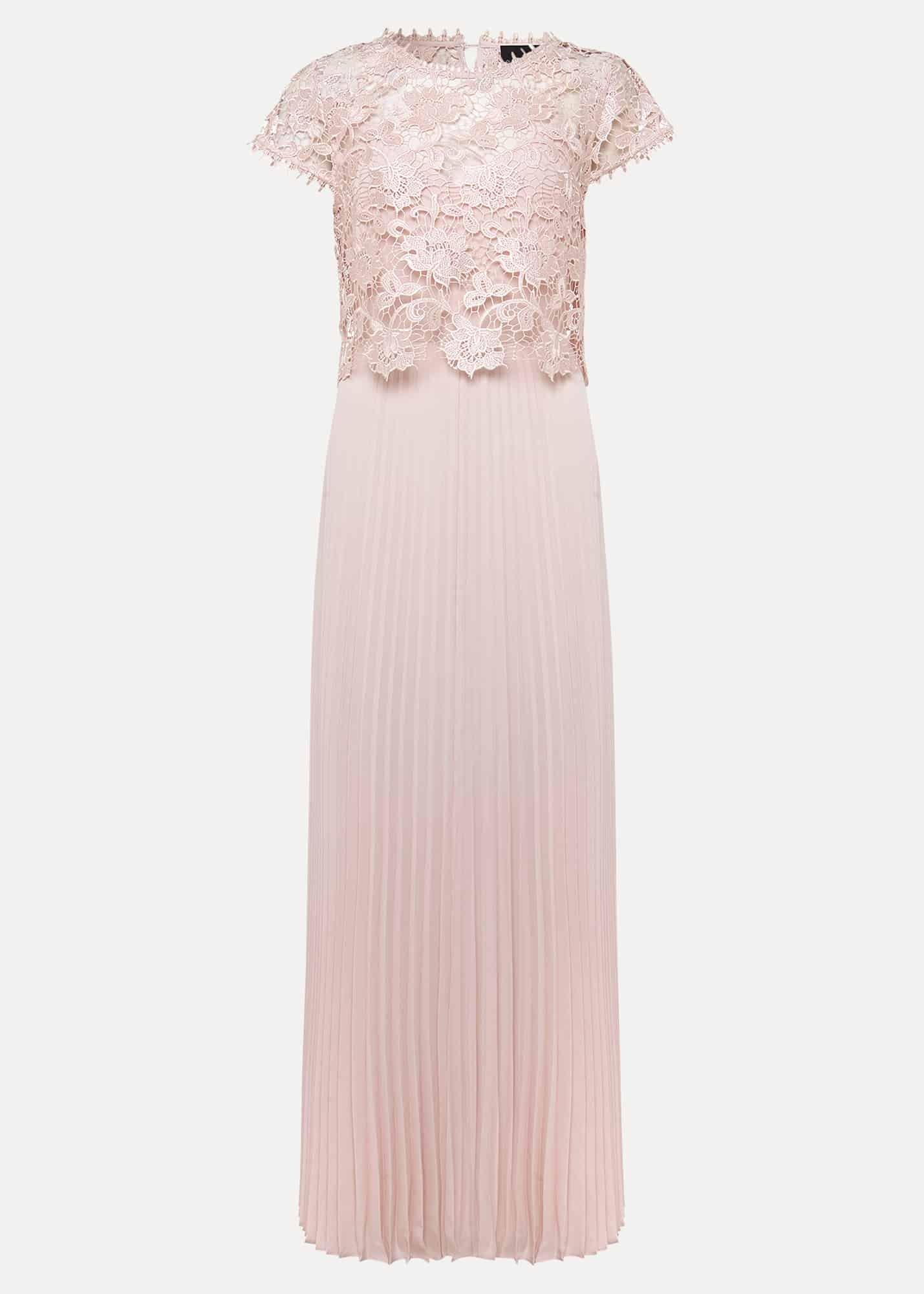 Petite Michelle Lace Pleated Maxi Dress