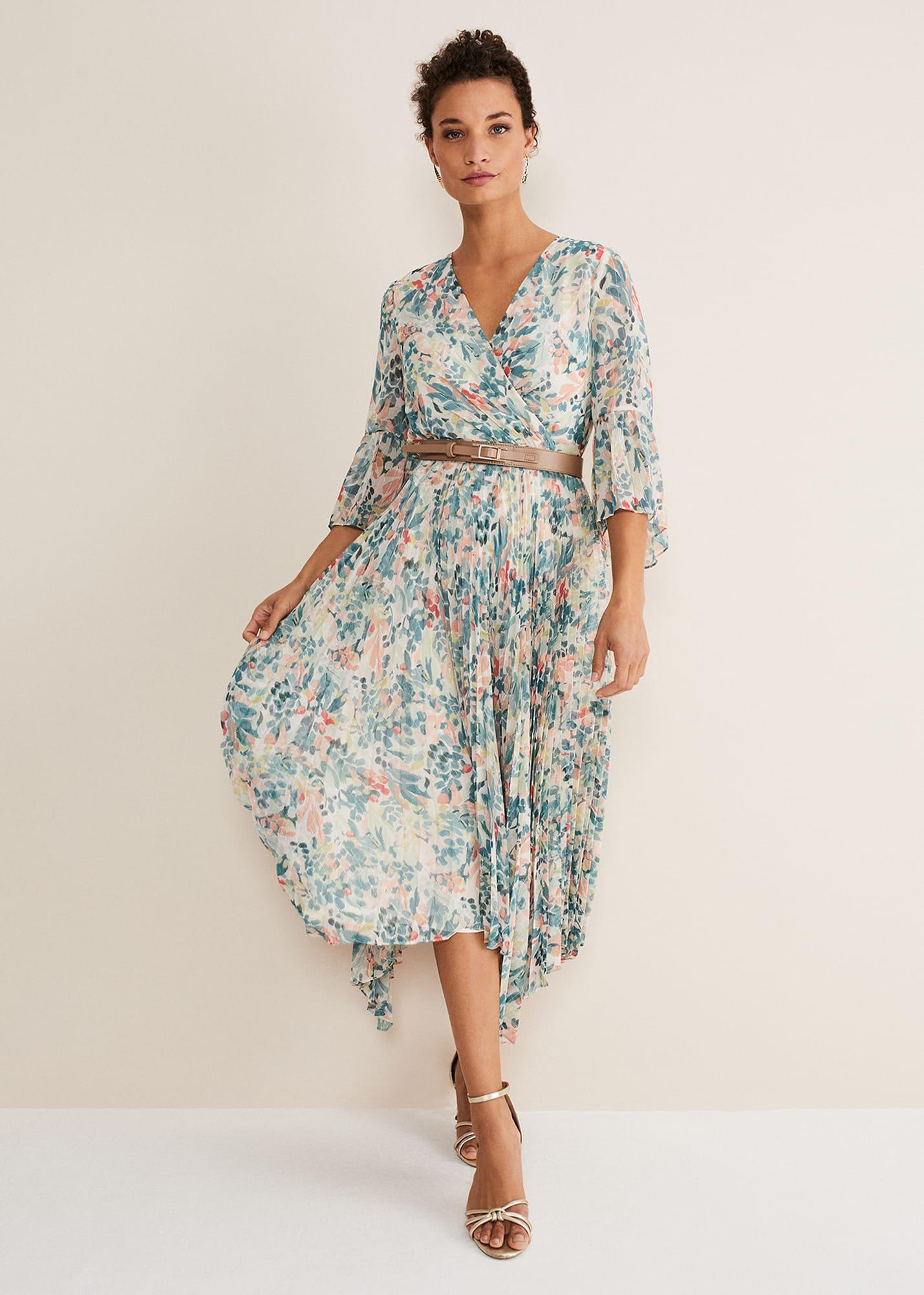 Dani Floral Pleated Midi Dress