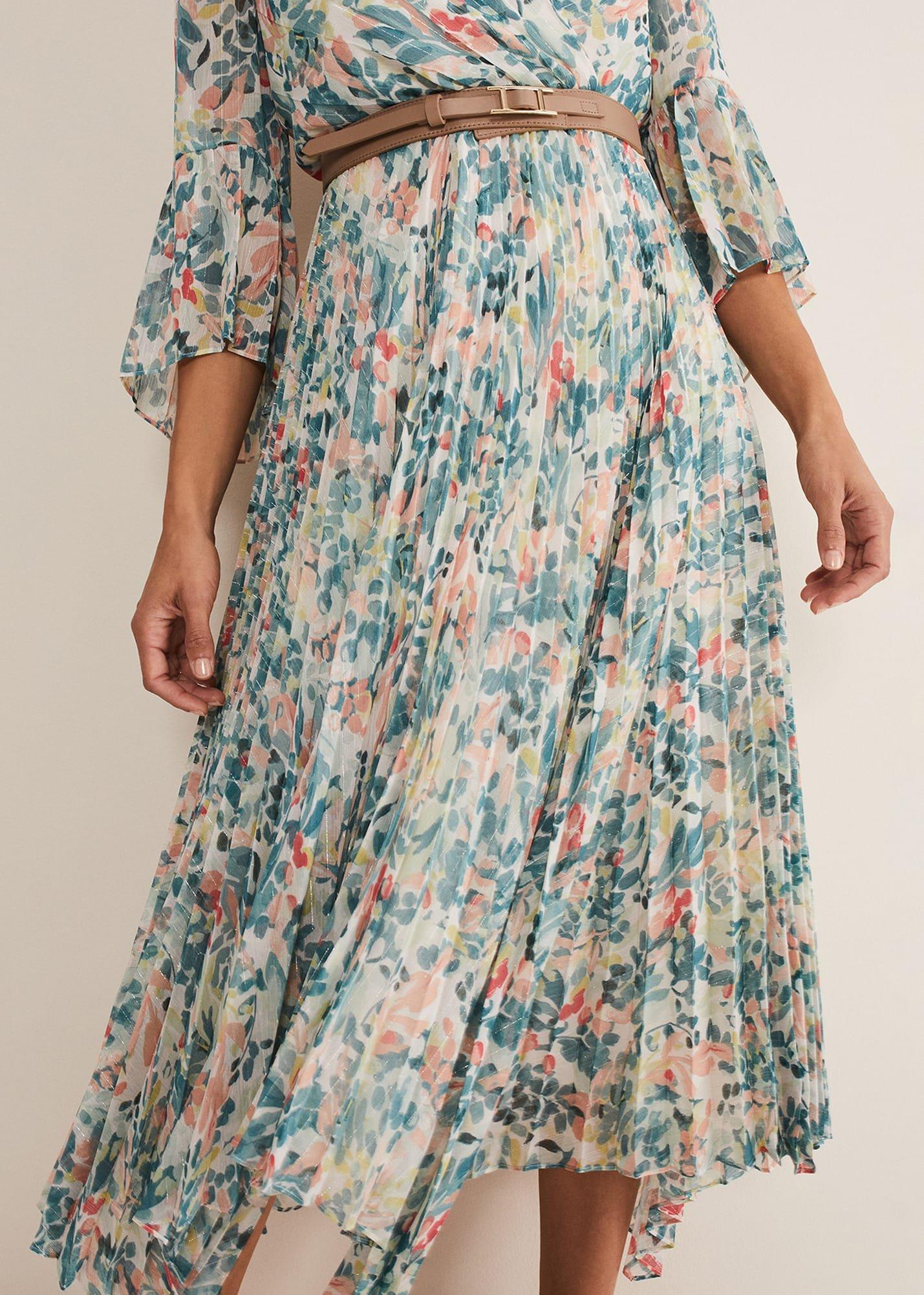 Dani Floral Pleated Midi Dress