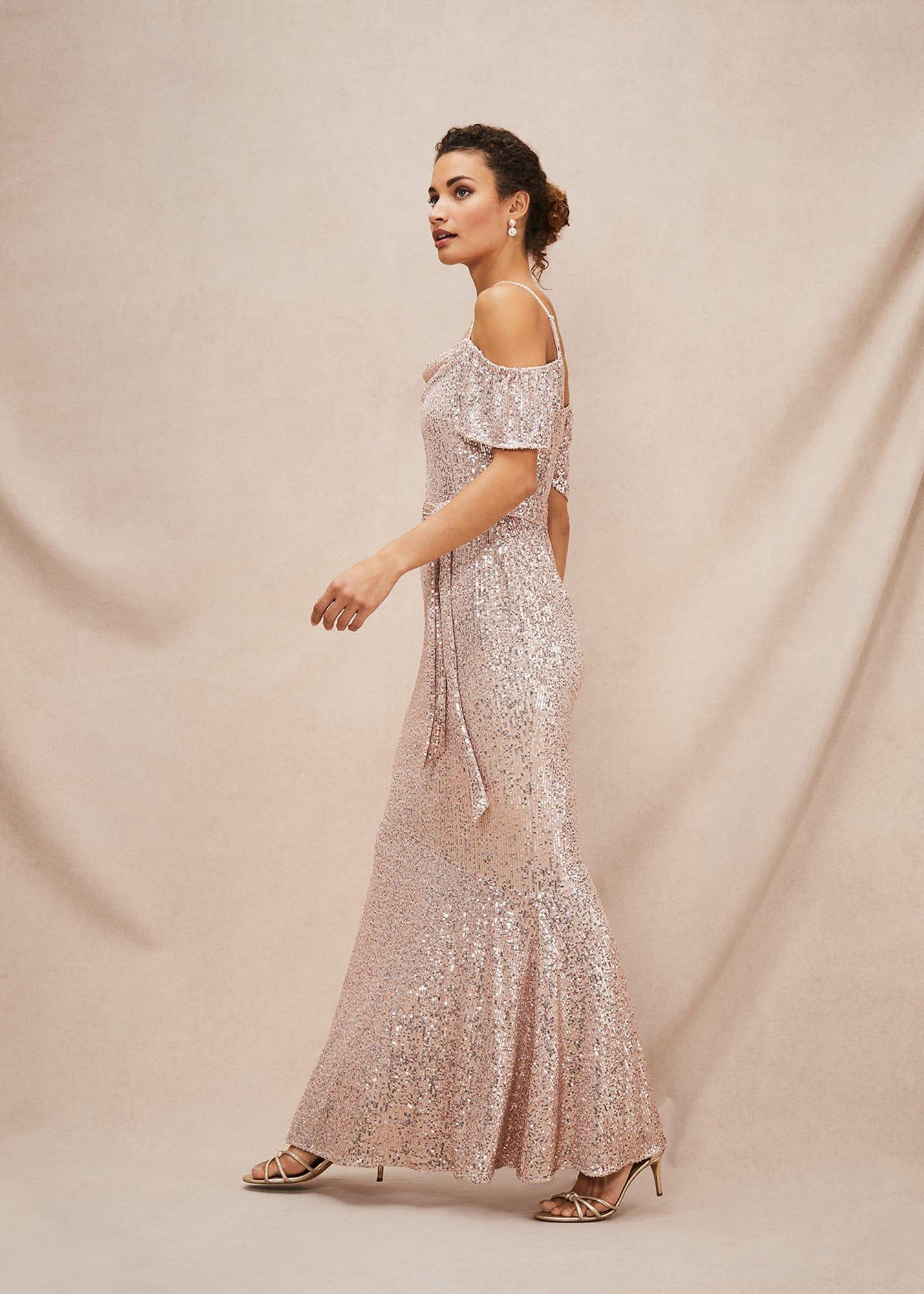 Poppy Off The Shoulder Sequin Dress