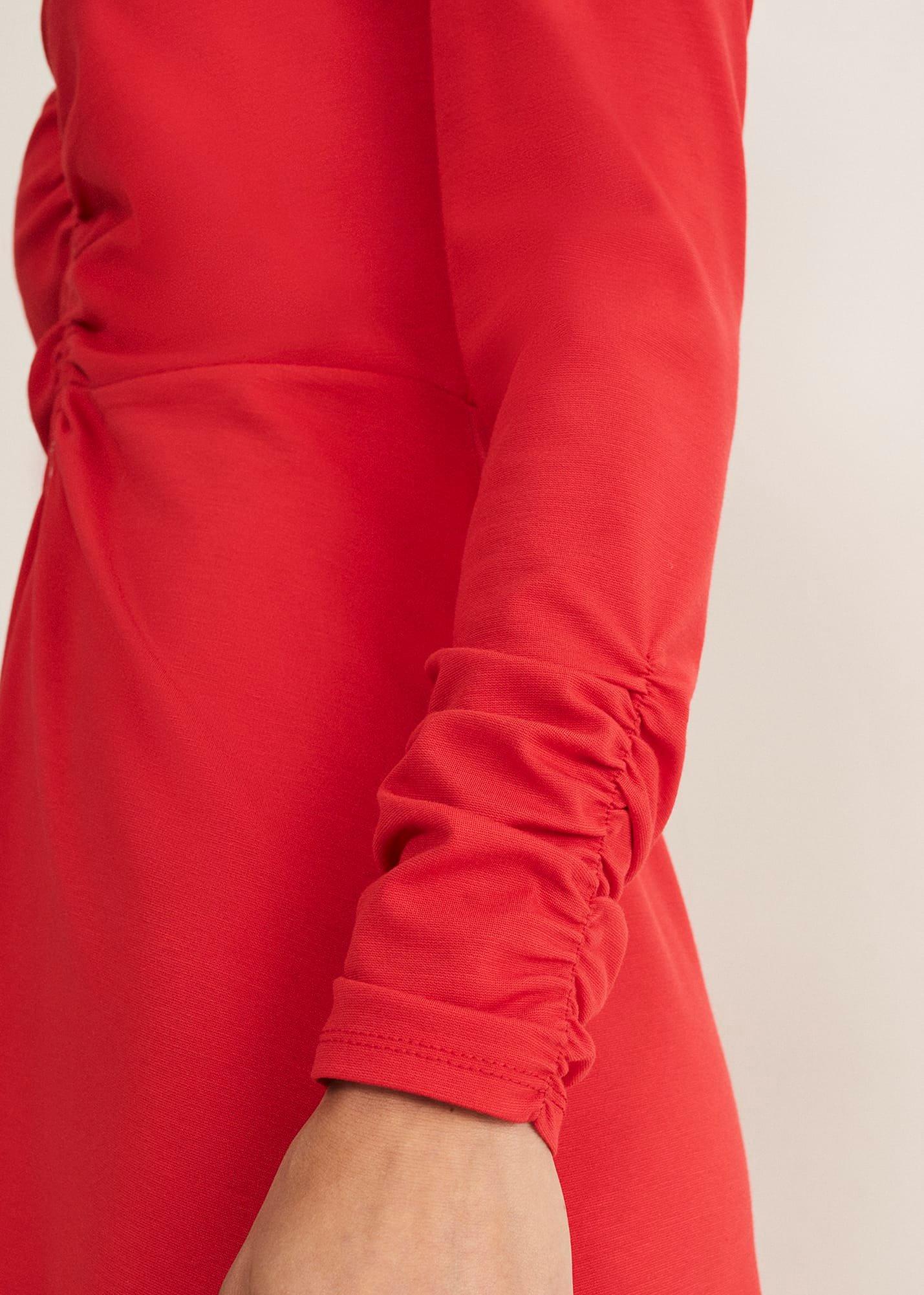 Irisa Zip Ruched Midi Dress
