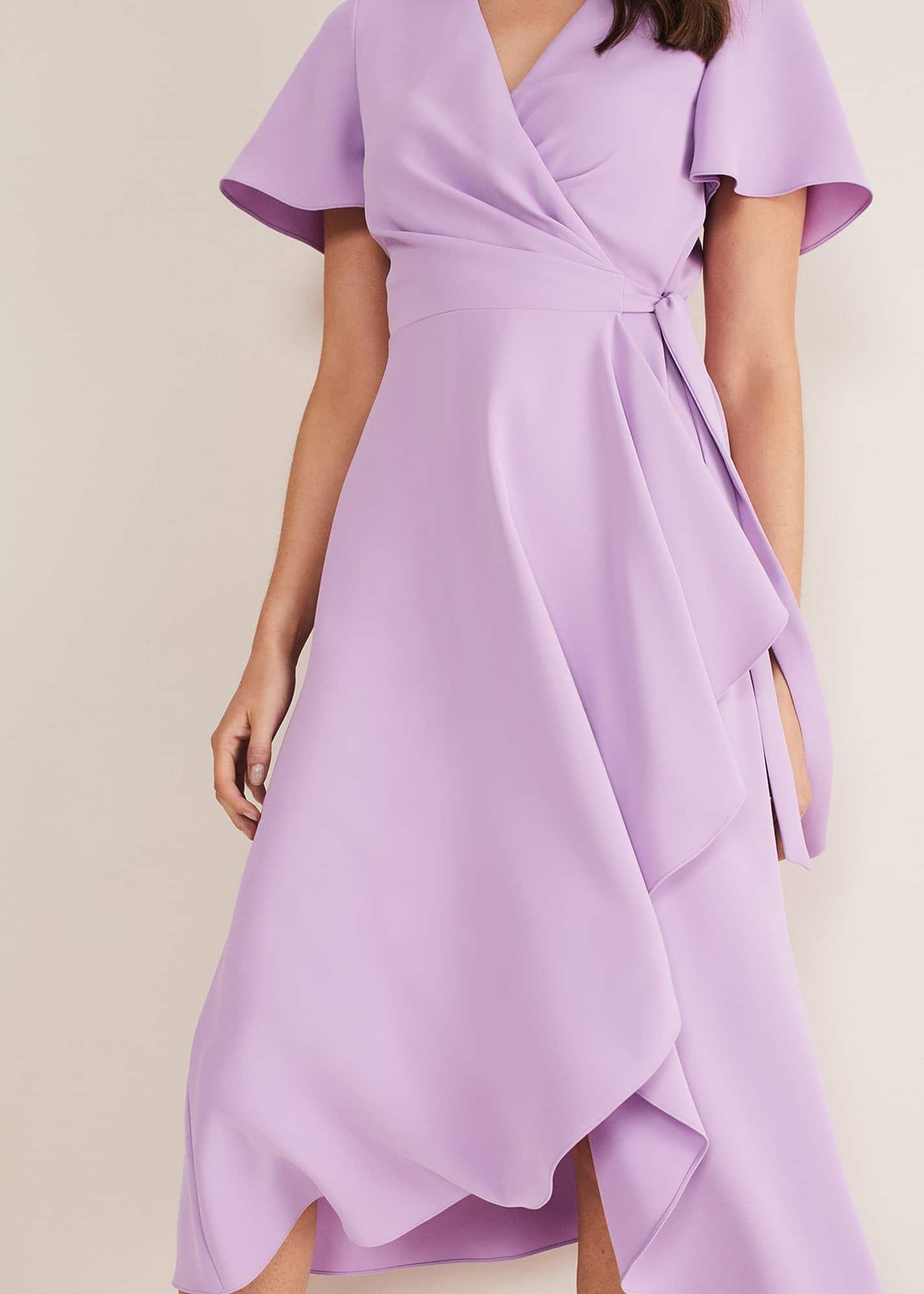 Julissa Ruffle Wrap Midi Dress