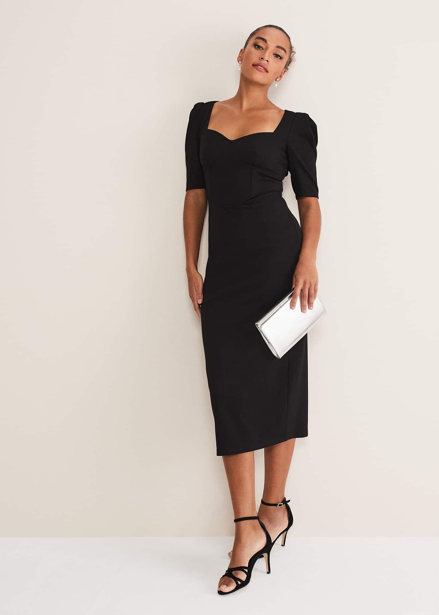 how to wear bodycon dress with big tummy Satin Off-Shoulder Corset Midi Dress – shopaleena main image 0