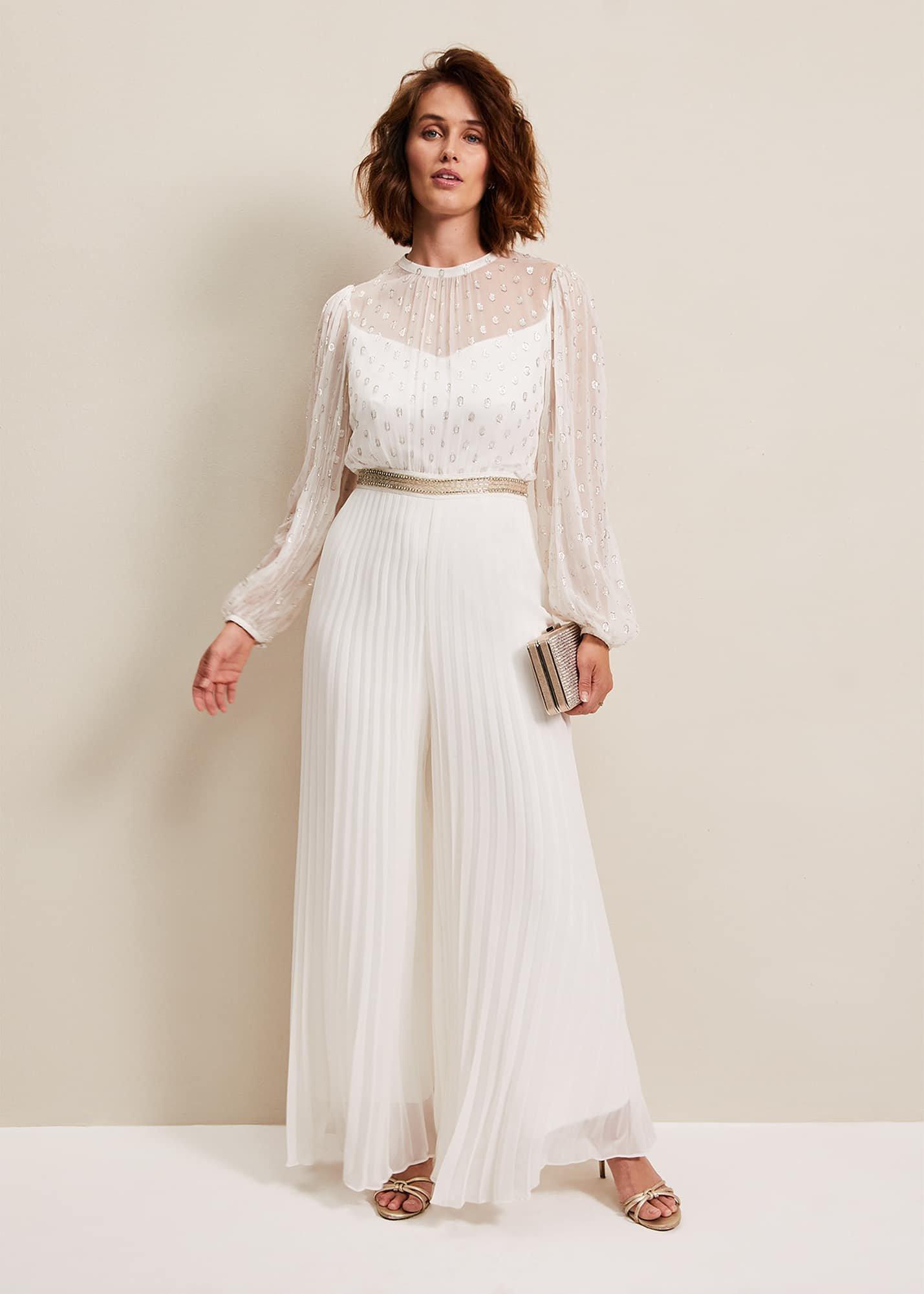 Larissa Pleated Bridal Jumpsuit