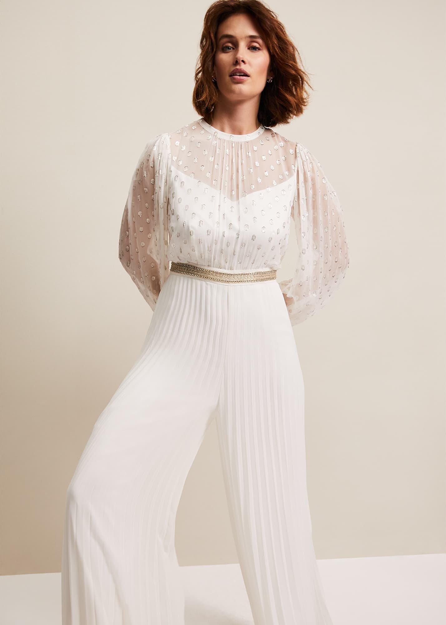 Larissa Pleated Bridal Jumpsuit
