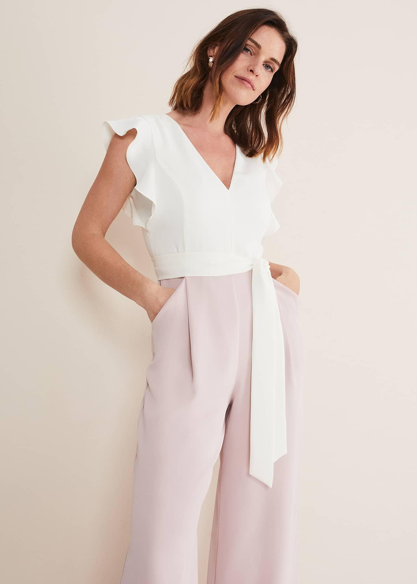 Kallie V Neck Frill Jumpsuit