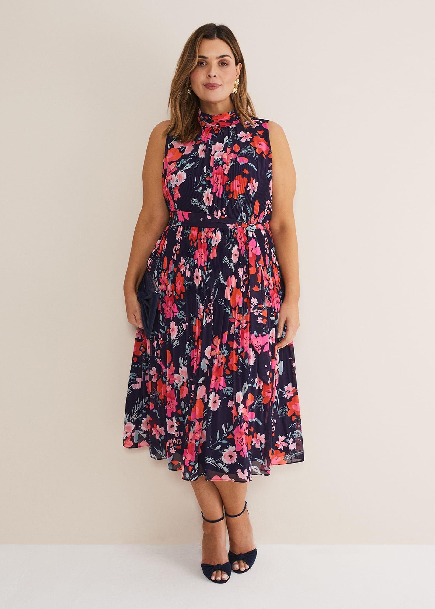 Tillie Floral Pleated Midi Dress