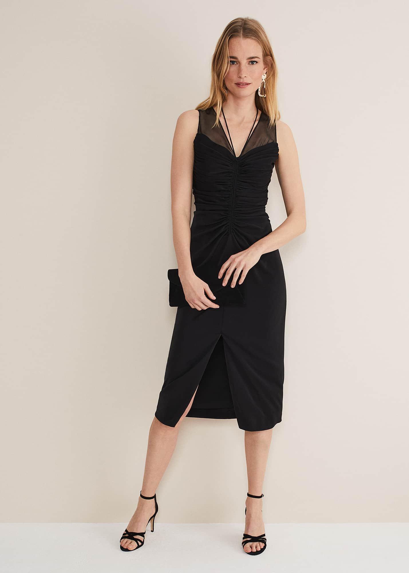 Leah Ruched Midi Dress