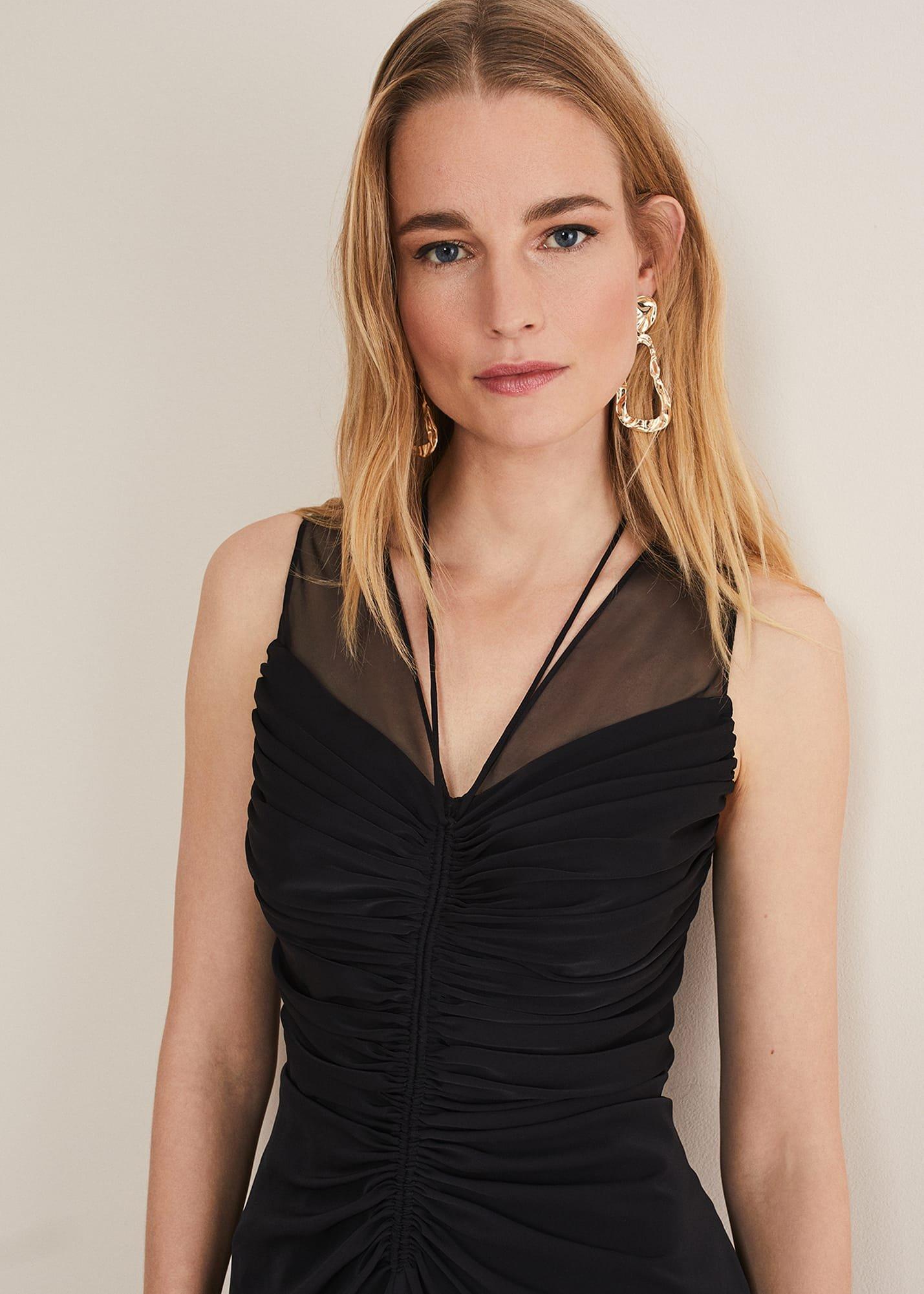 Leah Ruched Midi Dress