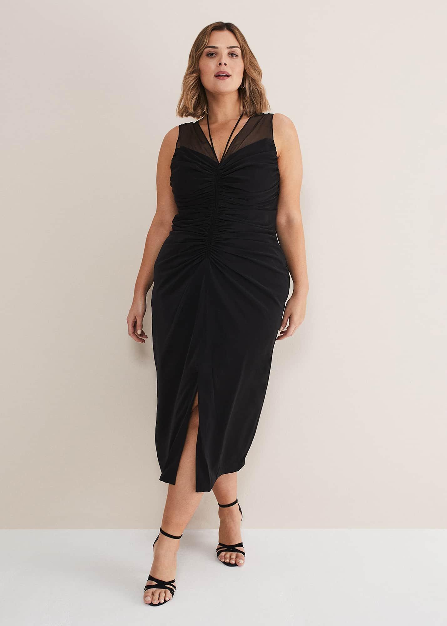 Leah Ruched Midi Dress